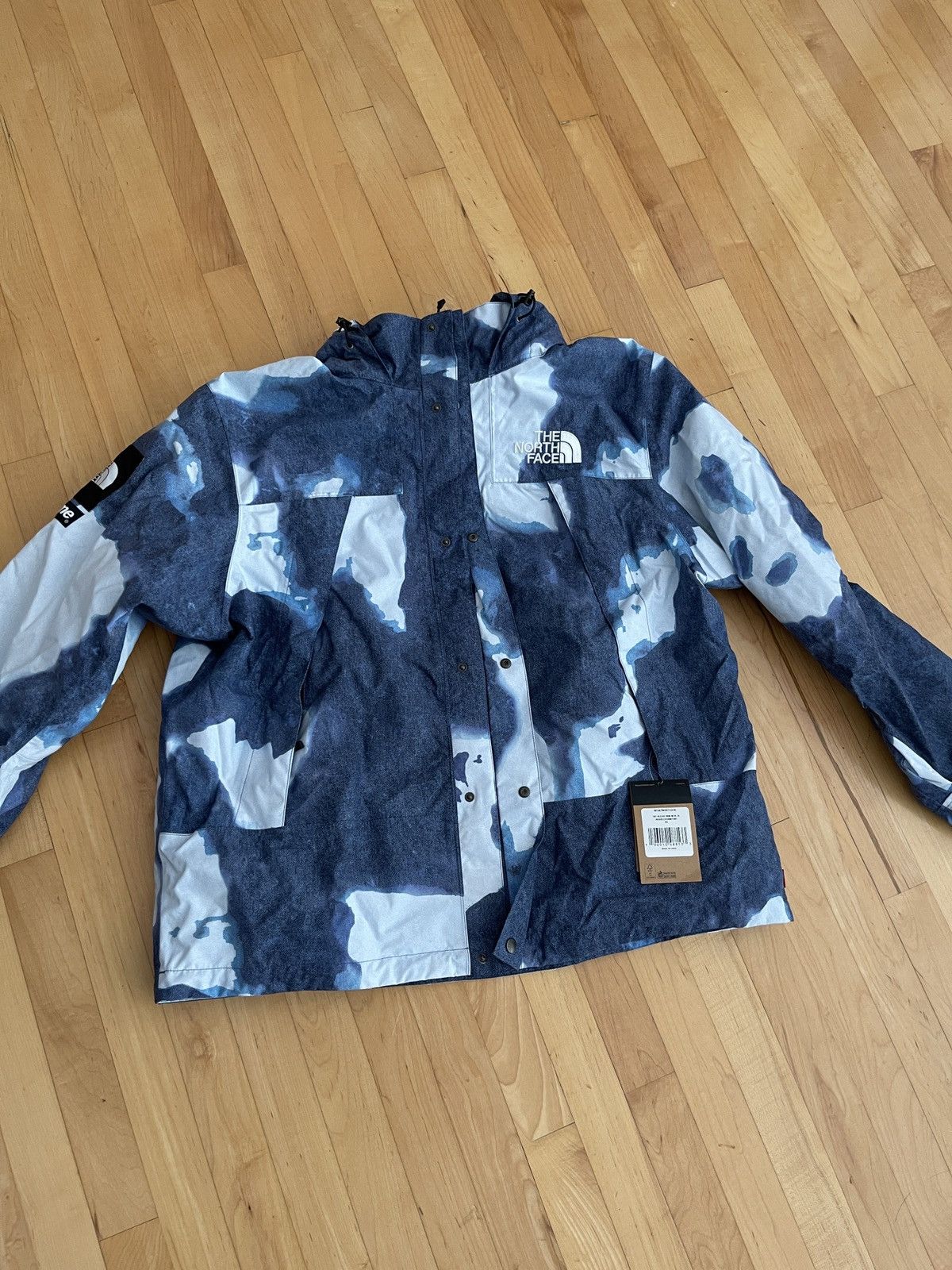 Supreme North Face Bleached Denim Print