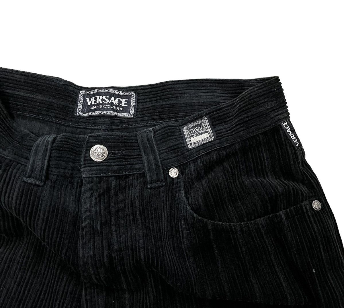 Versace Vintage classic Versace black baggy coduroy pant Size US 30 / EU 46 - 3 Thumbnail