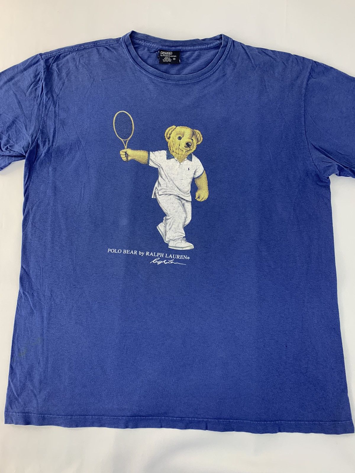 Polo Ralph Lauren 90s Polo by Ralph Lauren Polo Bear Tennis Printed Tee Size US L / EU 52-54 / 3 - 3 Thumbnail