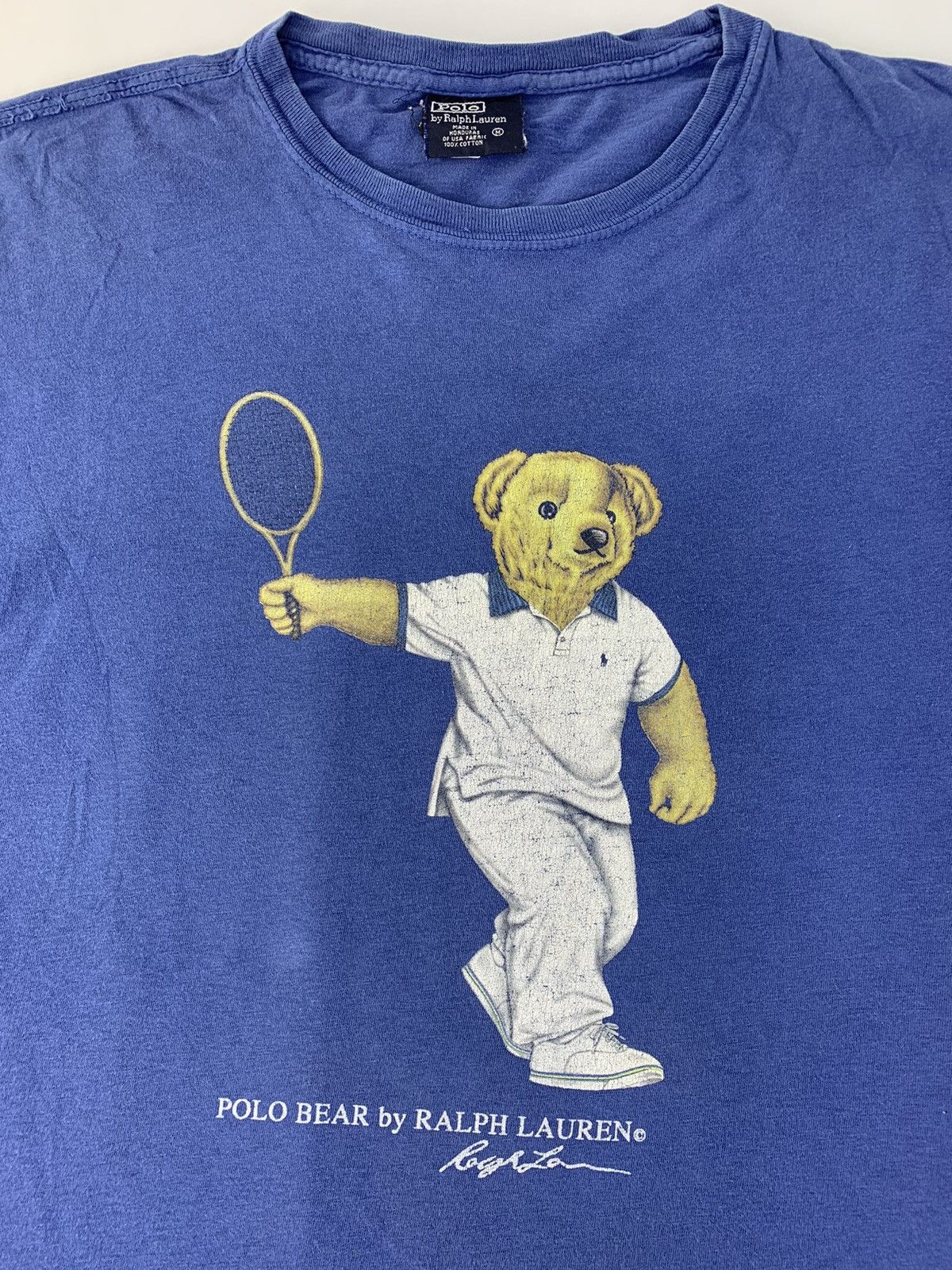 Polo Ralph Lauren 90s Polo by Ralph Lauren Polo Bear Tennis Printed Tee Size US L / EU 52-54 / 3 - 4 Thumbnail