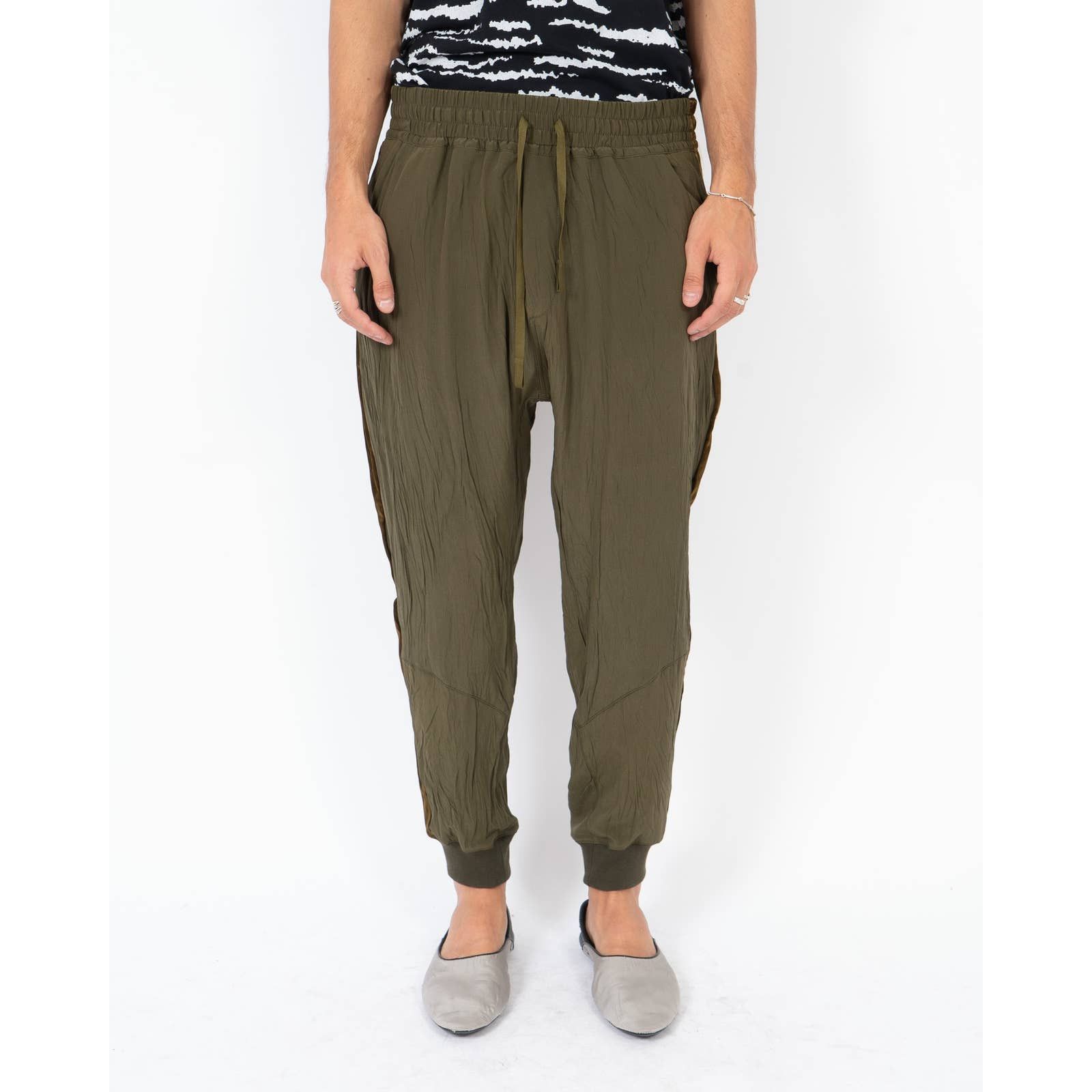 Haider Ackermann FW18 Golden Sidestriped Silk Trousers | Grailed