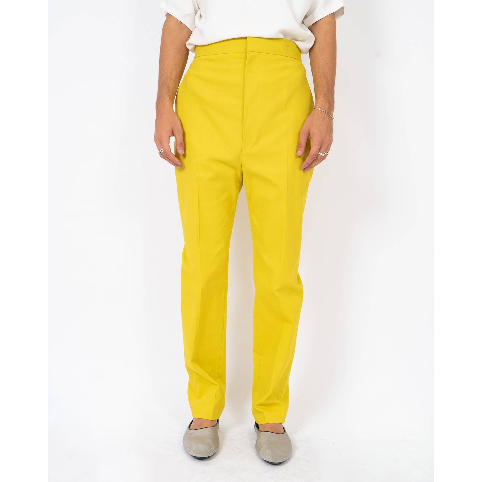 Haider Ackermann SS19 Yellow Highwaisted Cotton Trousers Size US 31 - 1 Thumbnail