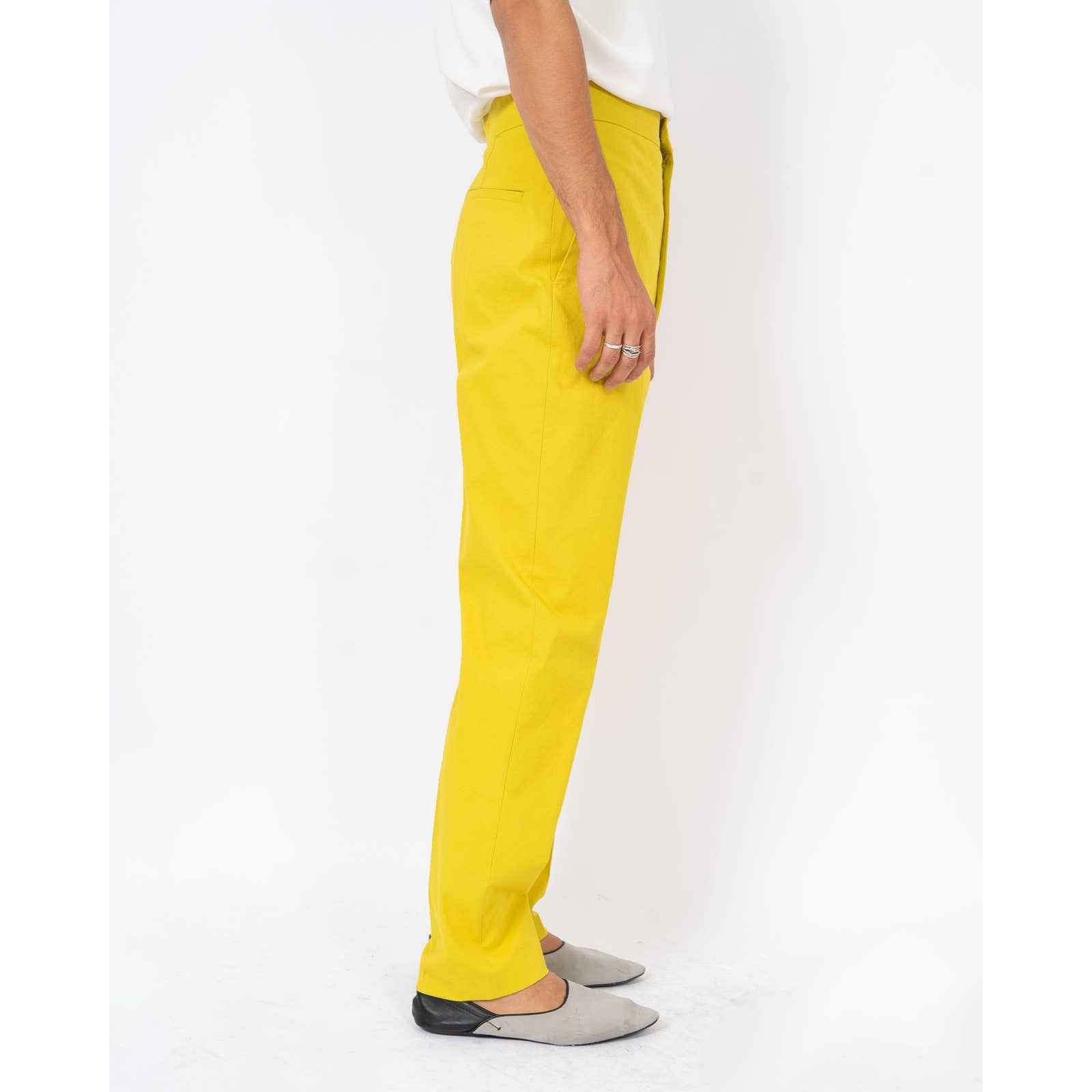 Haider Ackermann SS19 Yellow Highwaisted Cotton Trousers Size US 31 - 4 Thumbnail