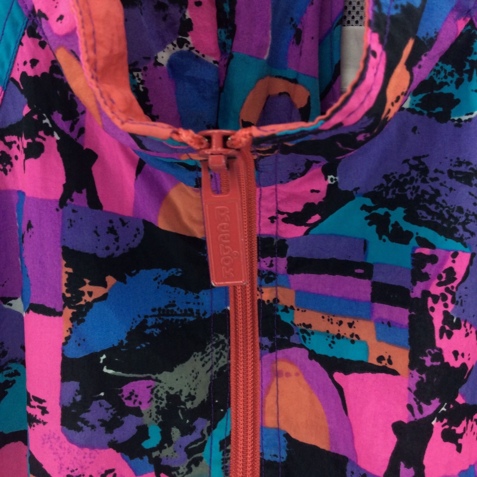 Reebok Limited Size Large Big Logo Hip Hop Windbreaker All over printed