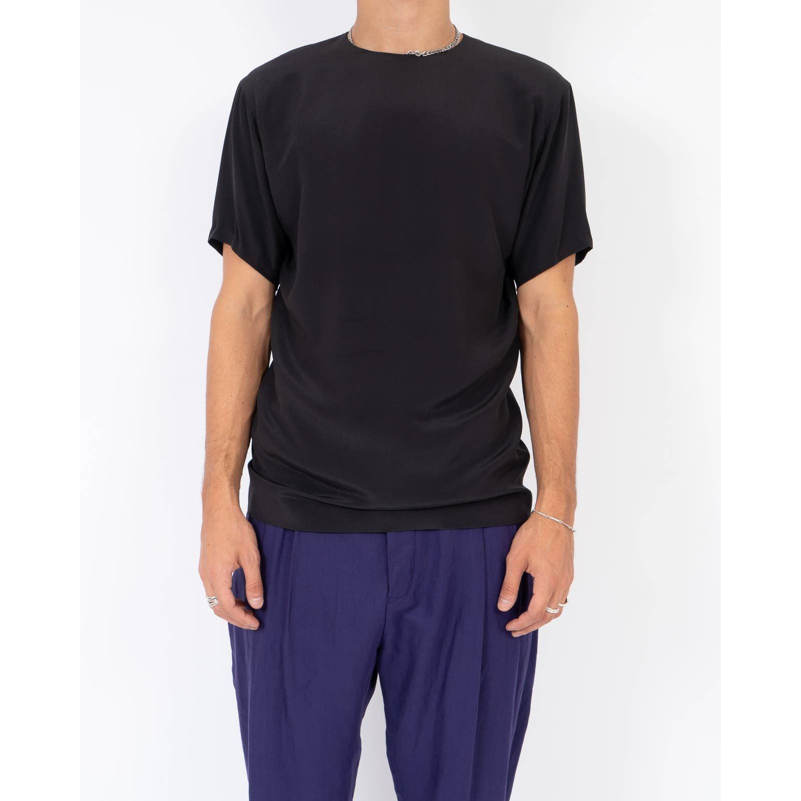 Haider Ackermann FW19 Sophora Black Evening Silk T-Shirt Size US XS / EU 42 / 0 - 1 Thumbnail