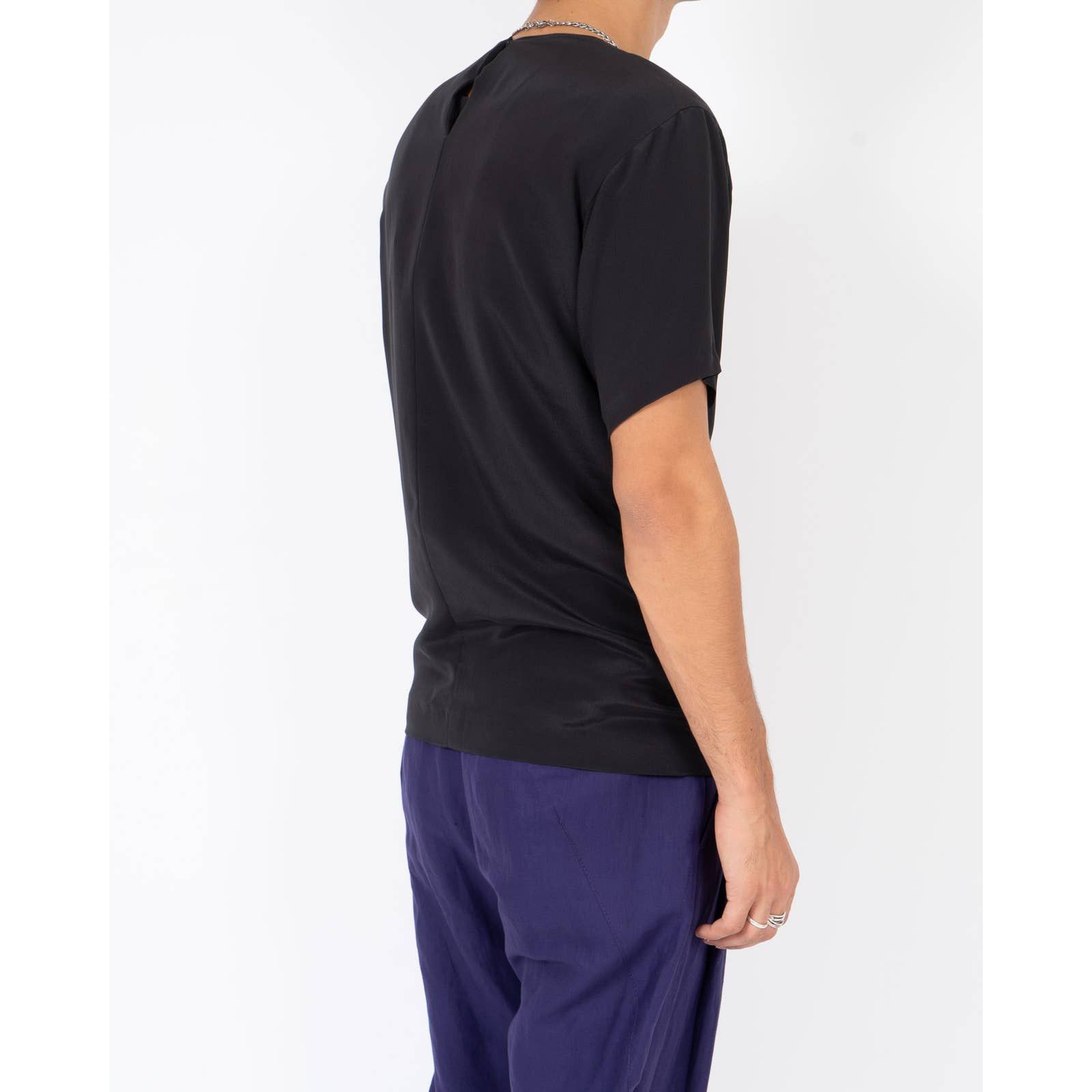 Haider Ackermann FW19 Sophora Black Evening Silk T-Shirt Size US XS / EU 42 / 0 - 4 Thumbnail