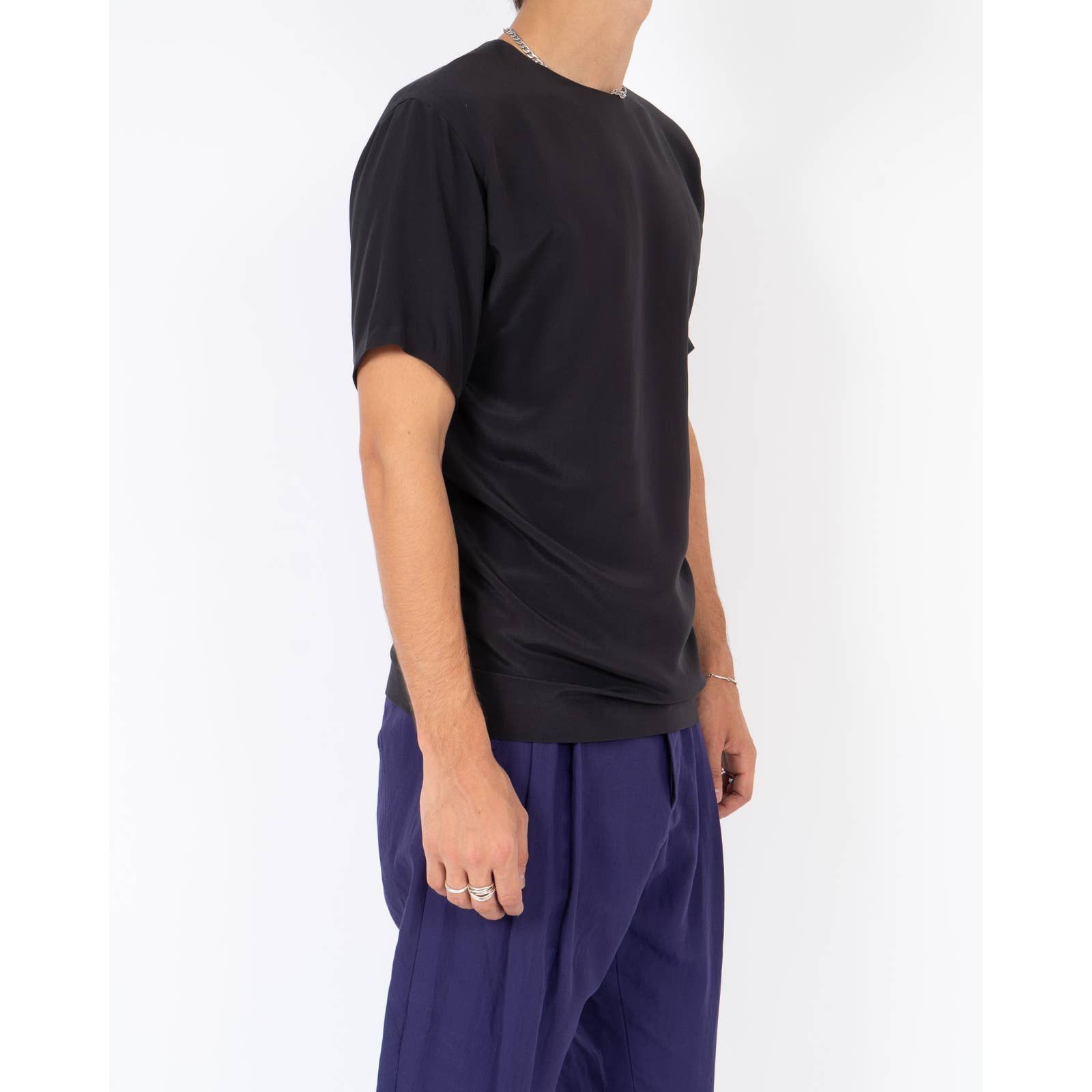 Haider Ackermann FW19 Sophora Black Evening Silk T-Shirt Size US XS / EU 42 / 0 - 3 Thumbnail