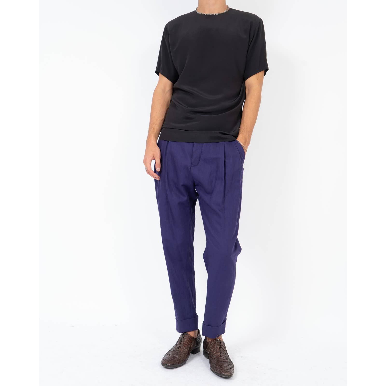Haider Ackermann FW19 Sophora Black Evening Silk T-Shirt Size US XS / EU 42 / 0 - 2 Thumbnail