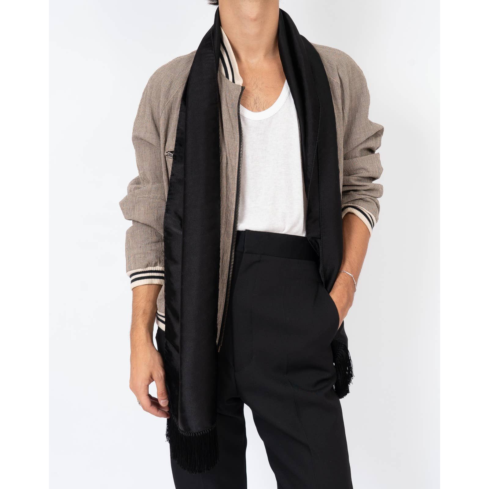 Haider Ackermann SS14 Black Fringed Scarf Size ONE SIZE - 3 Thumbnail