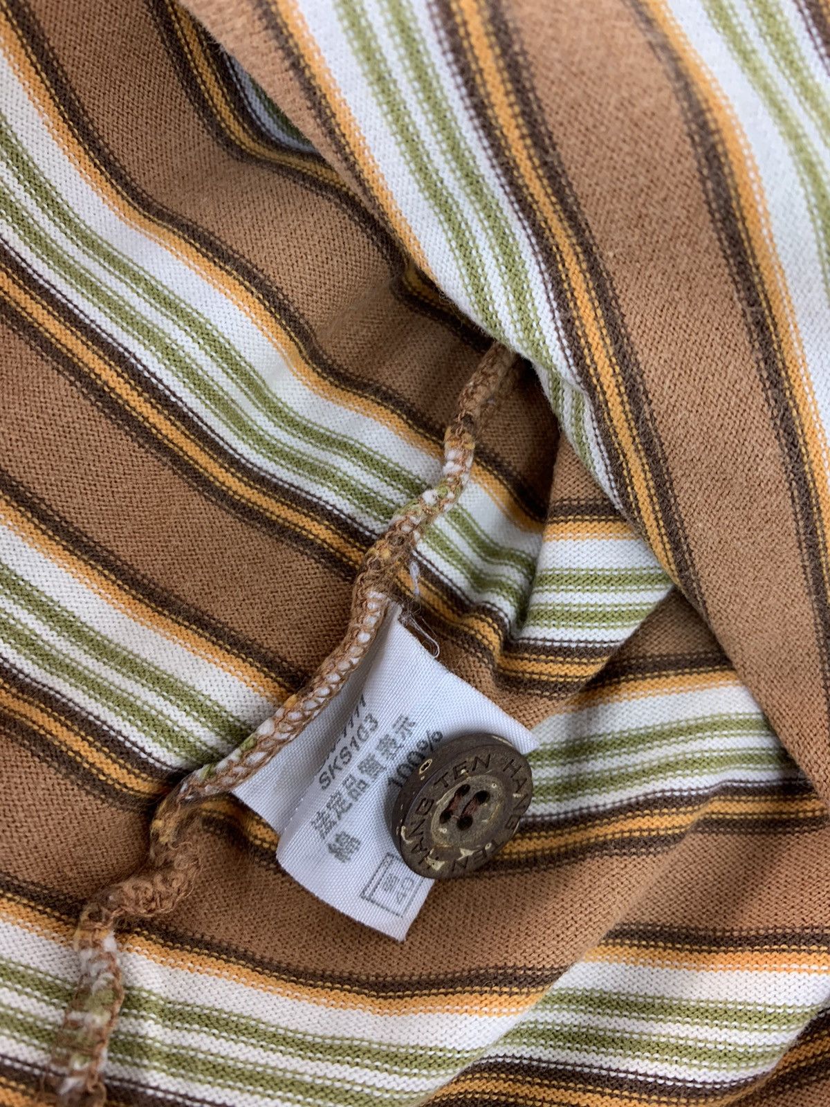 Hang Ten 90s Hang Ten Single Pocket Striped Design Polo Tee Size US L / EU 52-54 / 3 - 6 Thumbnail