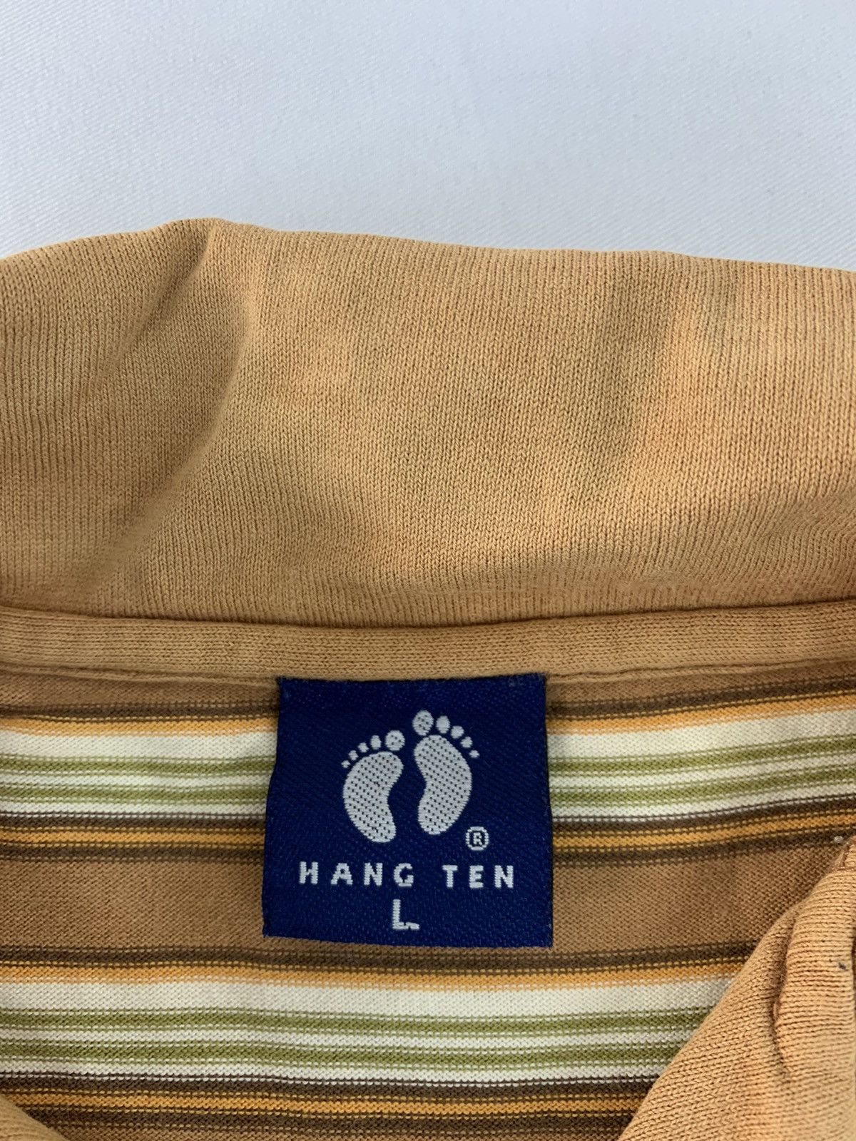 Hang Ten 90s Hang Ten Single Pocket Striped Design Polo Tee Size US L / EU 52-54 / 3 - 5 Thumbnail