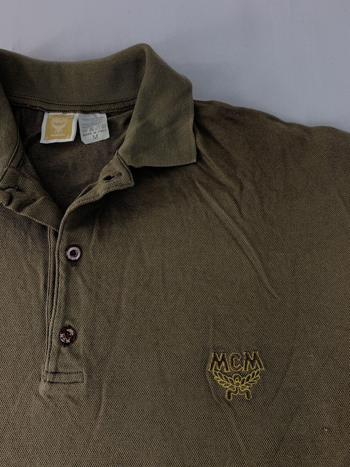 MCM 90s MCM Muchen Italian Made Embroidery Logo Polo Tee Size US M / EU 48-50 / 2 - 4 Thumbnail