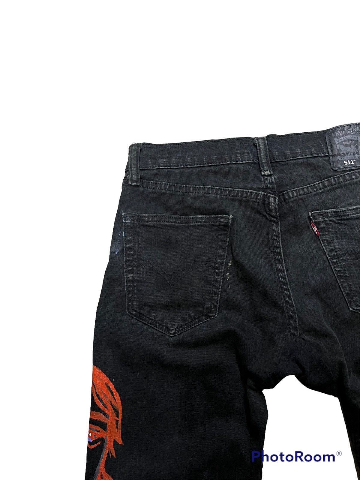 Levi's Superblack Levis 511 Custom made painted jeans Size US 30 / EU 46 - 11 Thumbnail