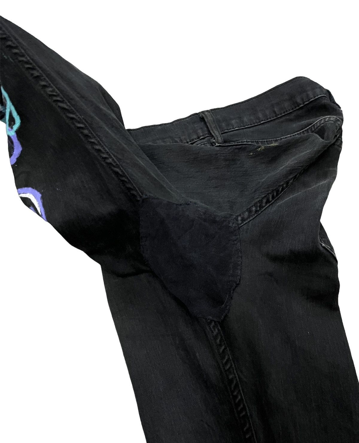 Levi's Superblack Levis 511 Custom made painted jeans Size US 30 / EU 46 - 12 Thumbnail