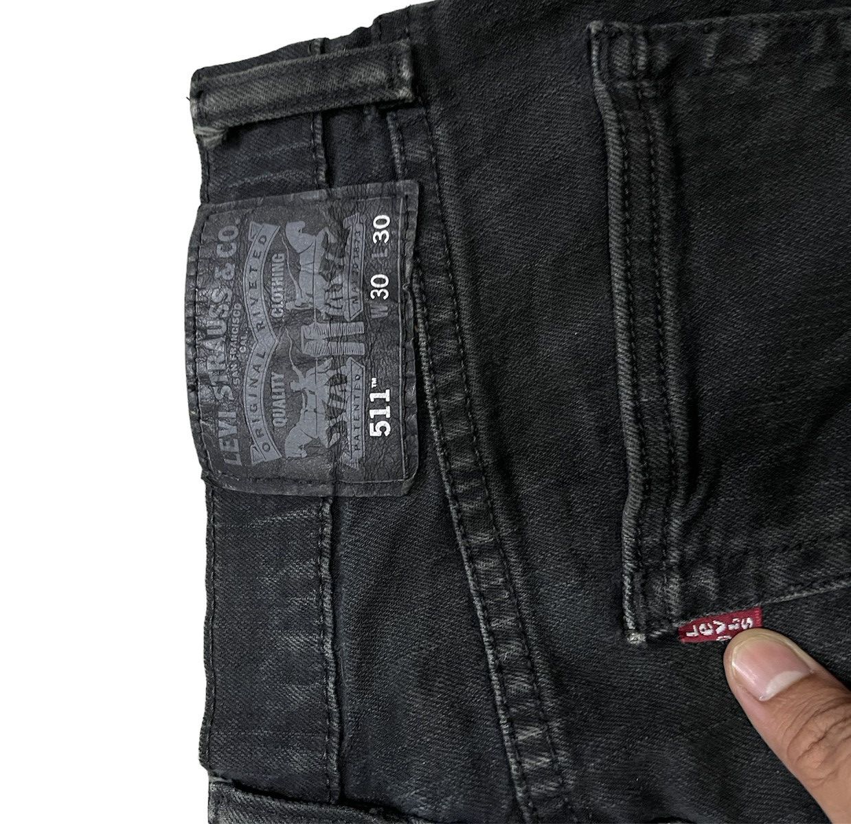Levi's Superblack Levis 511 Custom made painted jeans Size US 30 / EU 46 - 9 Thumbnail