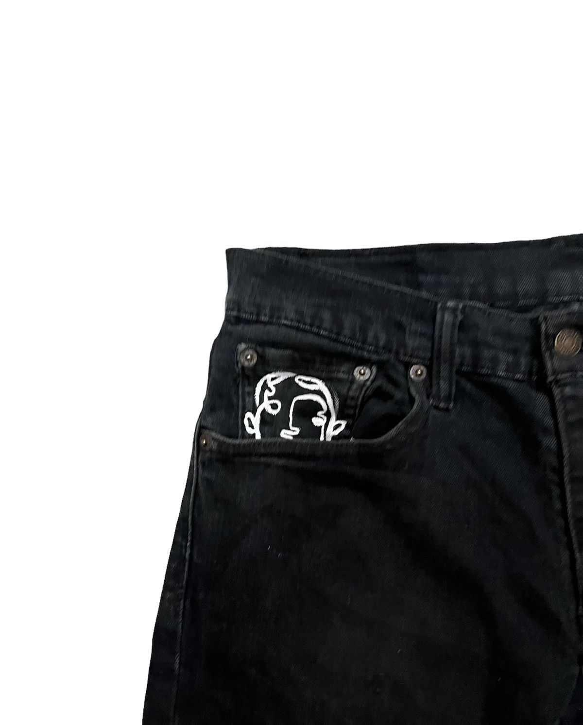 Levi's Superblack Levis 511 Custom made painted jeans Size US 30 / EU 46 - 4 Thumbnail
