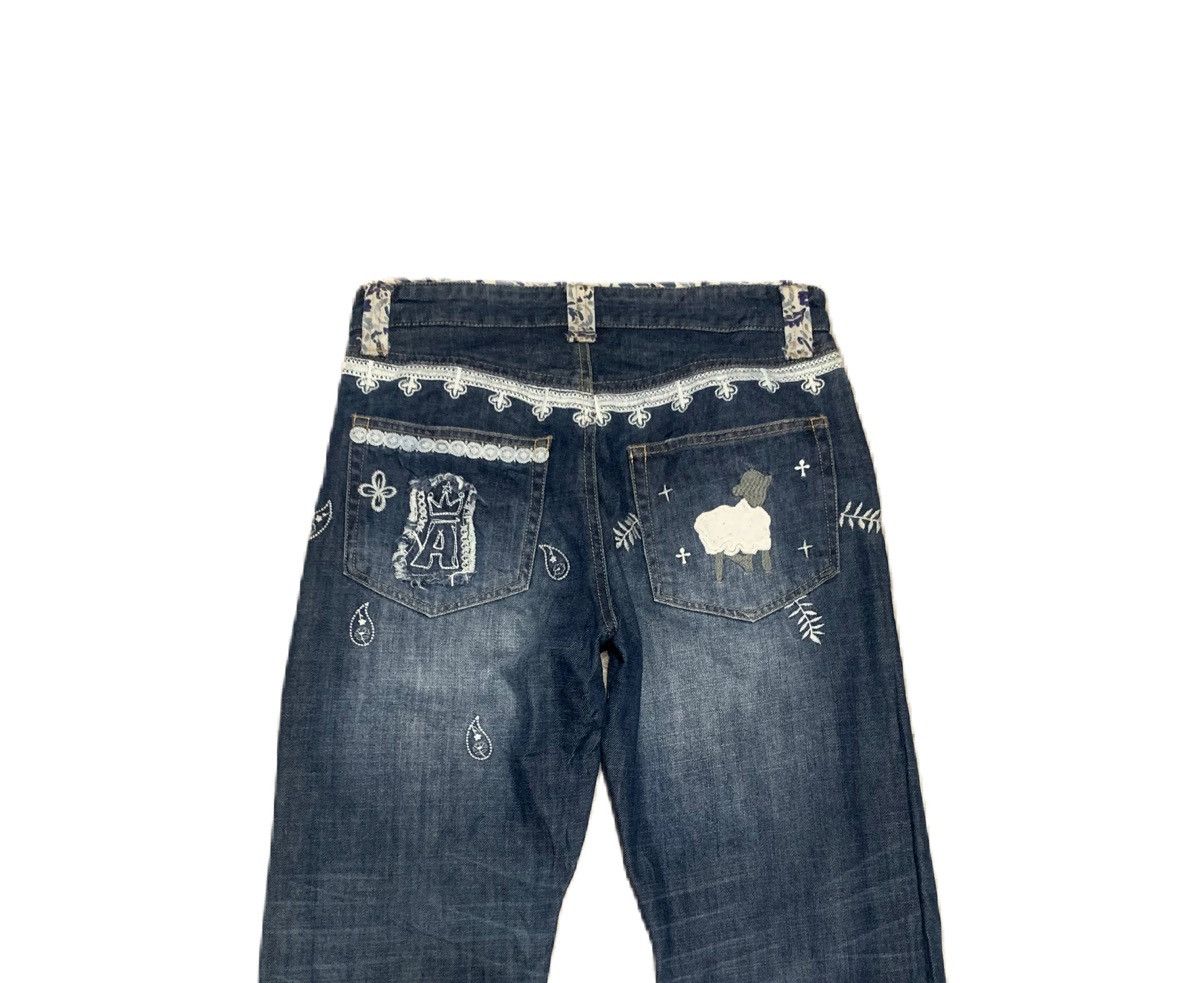 If Six Was Nine Vintage Japanese Brand Shashiko Boro Jeans Size US 32 / EU 48 - 4 Thumbnail