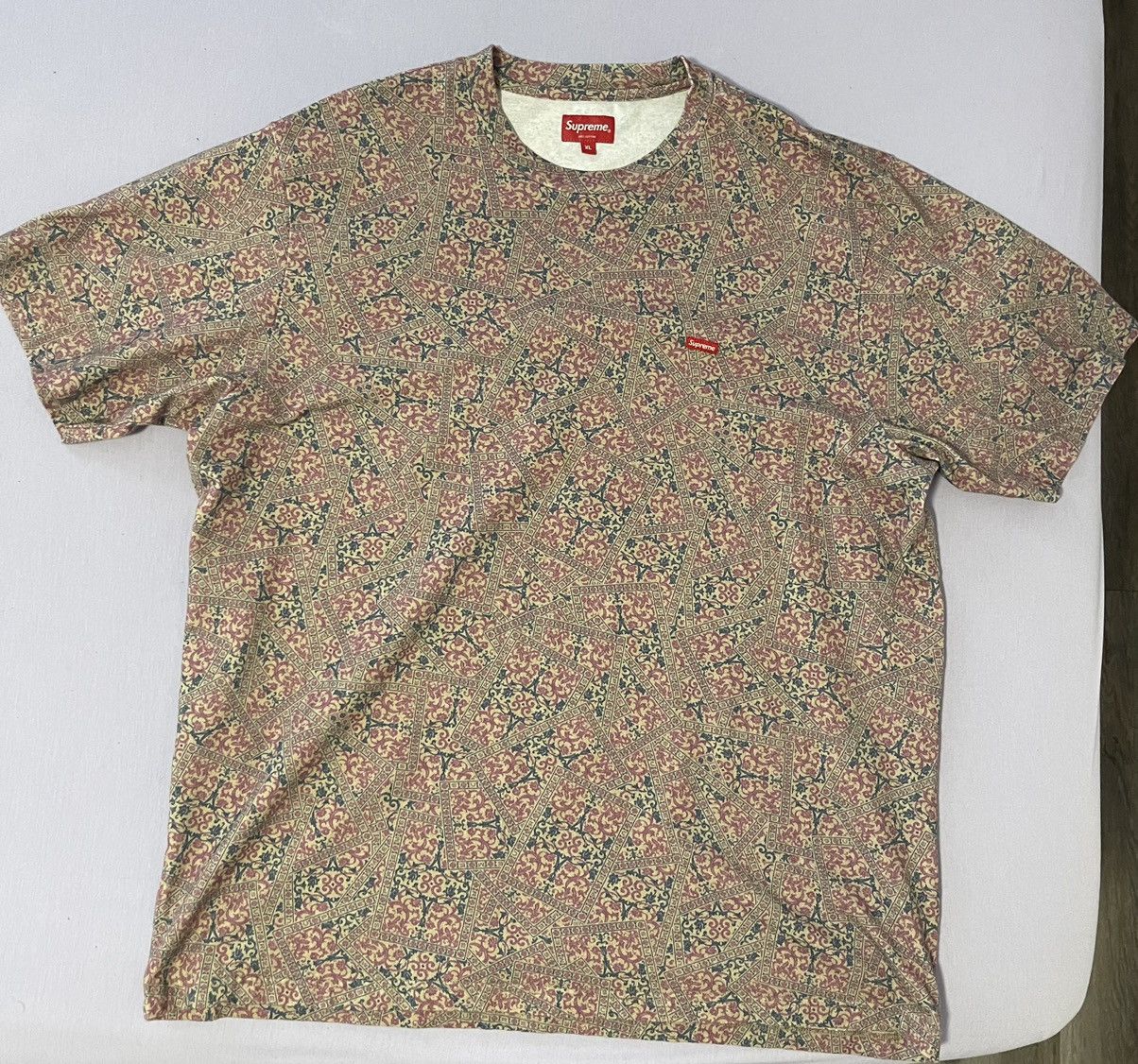 Supreme Floral Logo Tee Brown