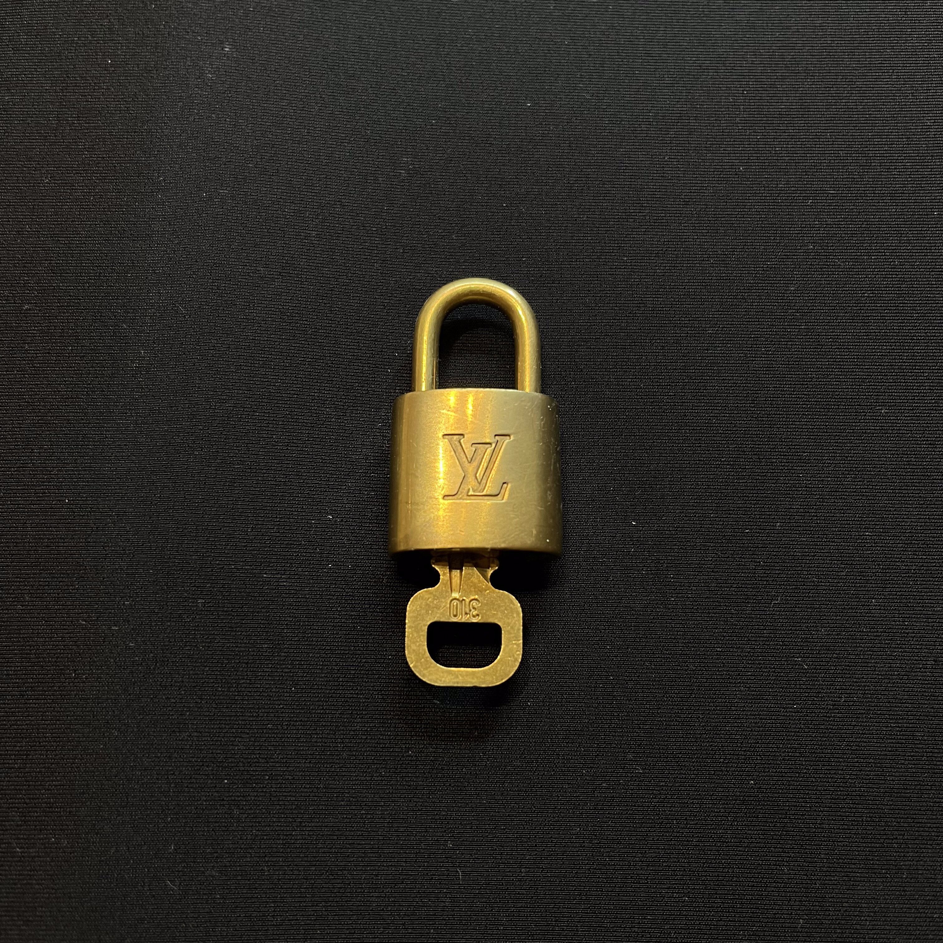 Louis Vuitton Lock & Key Set Silver Padlock Number 310