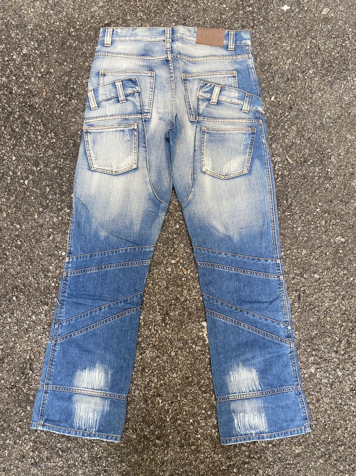 Japanese Brand Flare Jeans Double Waist Distressed Nine Devine Boot Cut Size US 32 / EU 48 - 2 Thumbnail