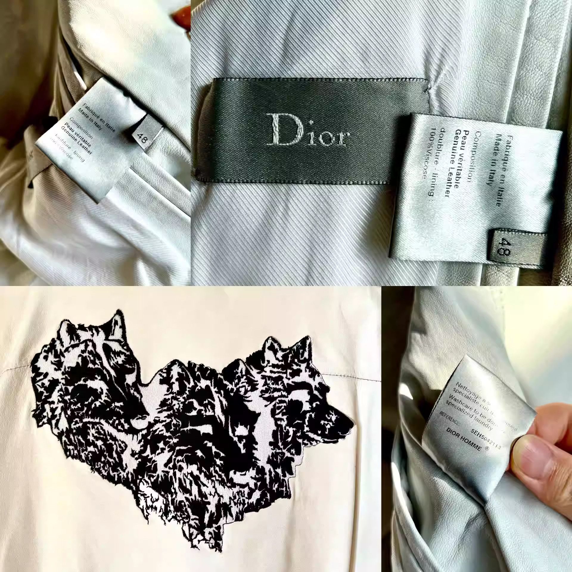 Dior dior White Lambskin Triple Wolf Leather Jacket Size US M / EU 48-50 / 2 - 4 Thumbnail