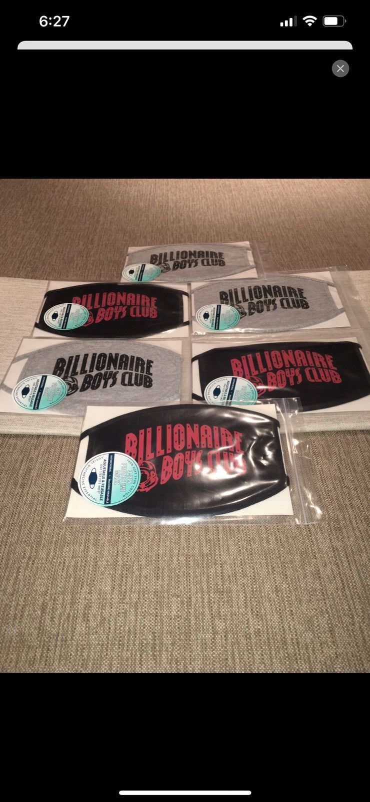 Billionaire Boys Club Billionaire Boys Club “ Black & Red Face mask” Size ONE SIZE - 5 Thumbnail