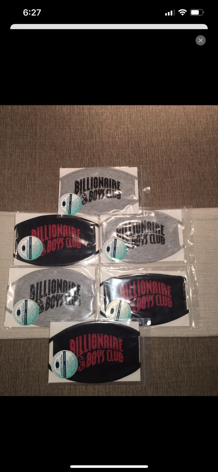 Billionaire Boys Club Billionaire Boys Club “ Black & Red Face mask” Size ONE SIZE - 6 Thumbnail