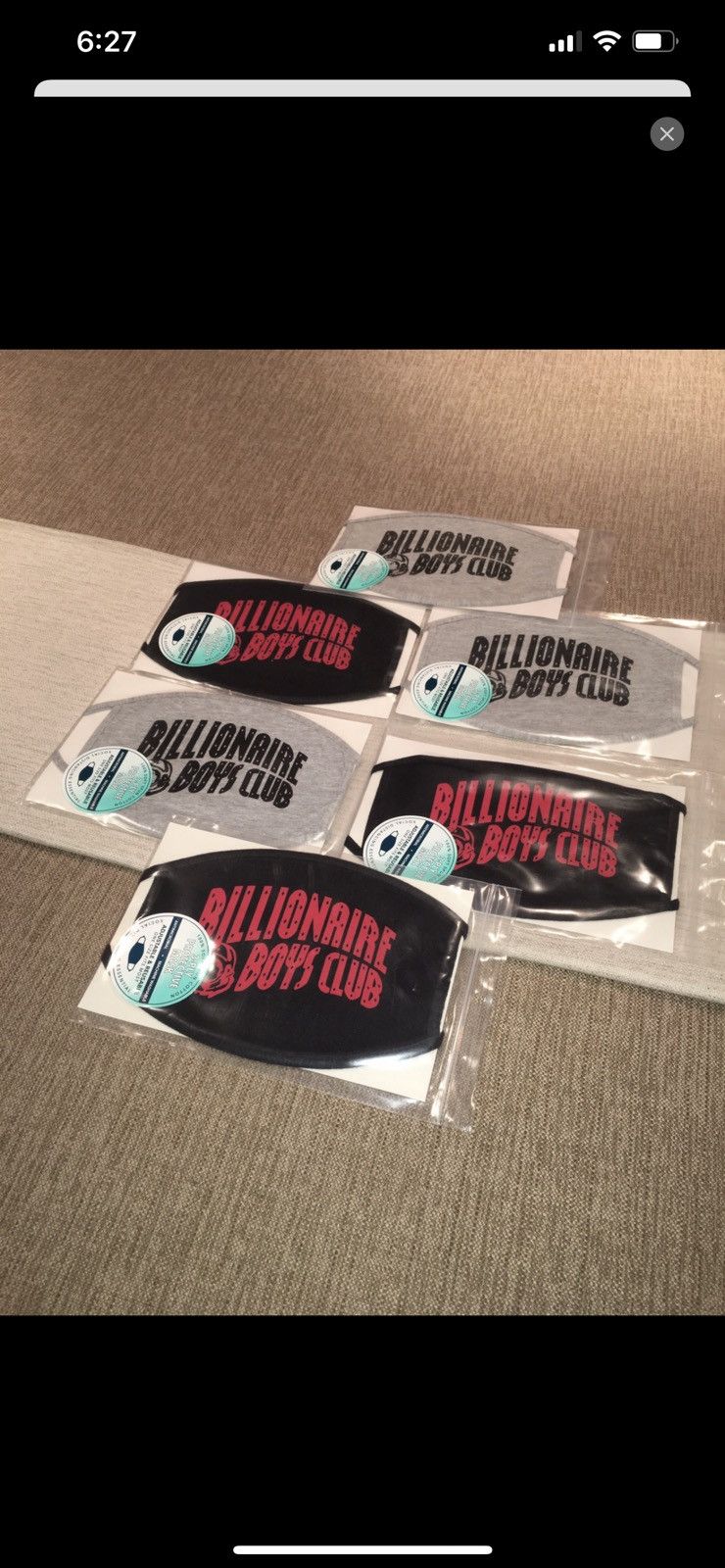 Billionaire Boys Club Billionaire Boys Club “ Black & Red Face mask” Size ONE SIZE - 4 Thumbnail