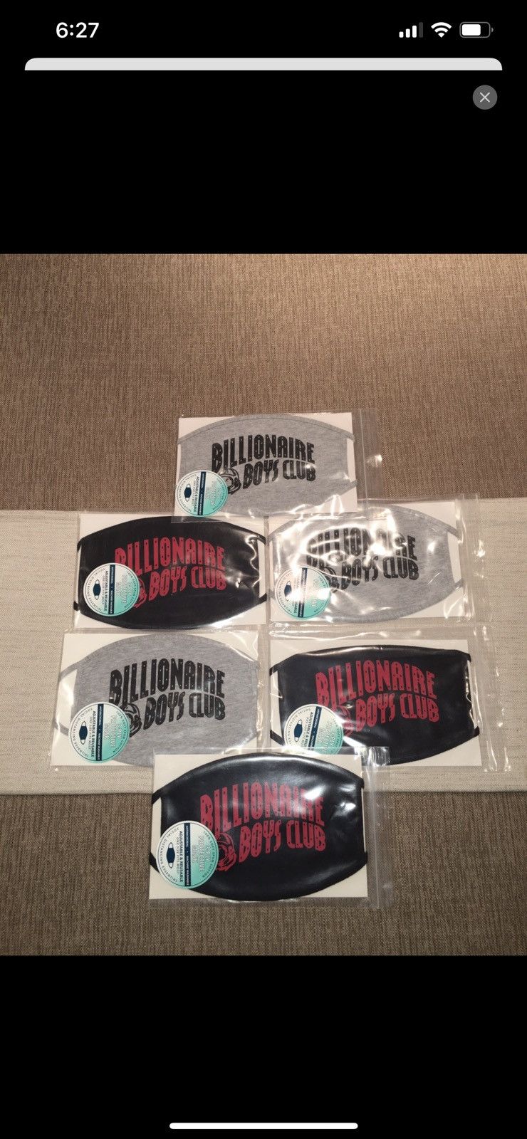 Billionaire Boys Club Billionaire Boys Club “ Black & Red Face mask” Size ONE SIZE - 2 Thumbnail