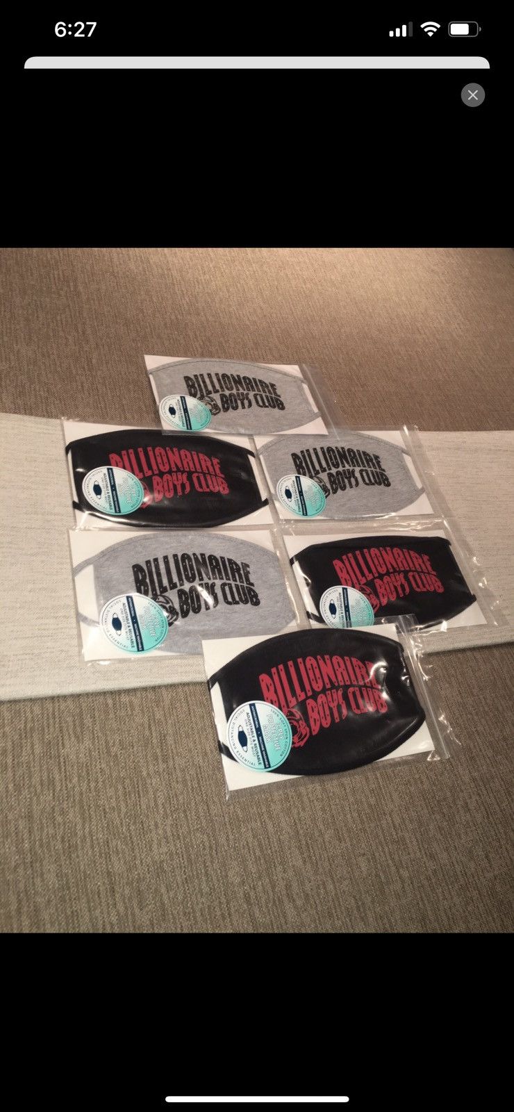 Billionaire Boys Club Billionaire Boys Club “ Black & Red Face mask” Size ONE SIZE - 3 Thumbnail