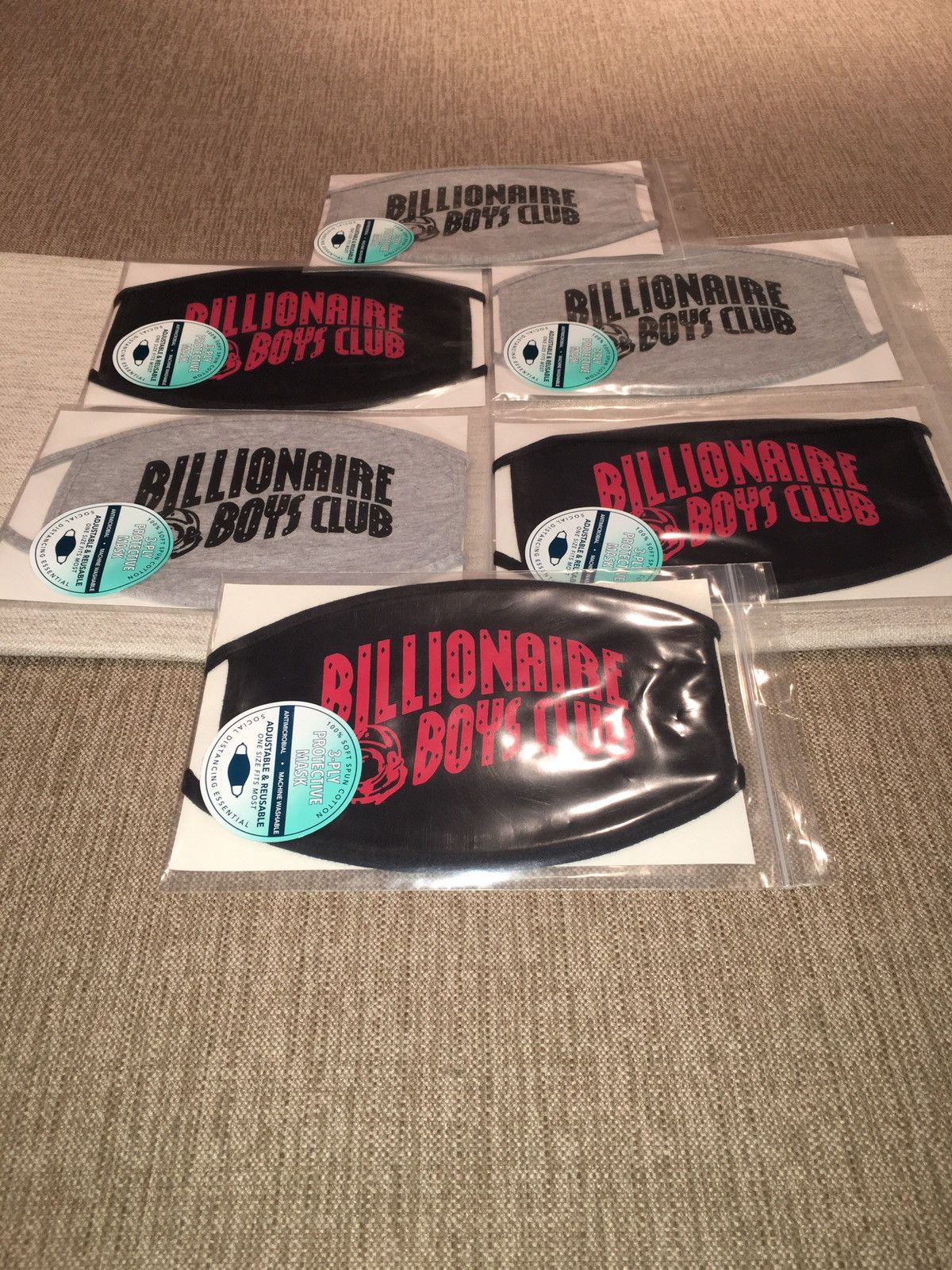 Billionaire Boys Club Billionaire Boys Club ‘Gray and Black’ Face Mask Size ONE SIZE - 5 Thumbnail
