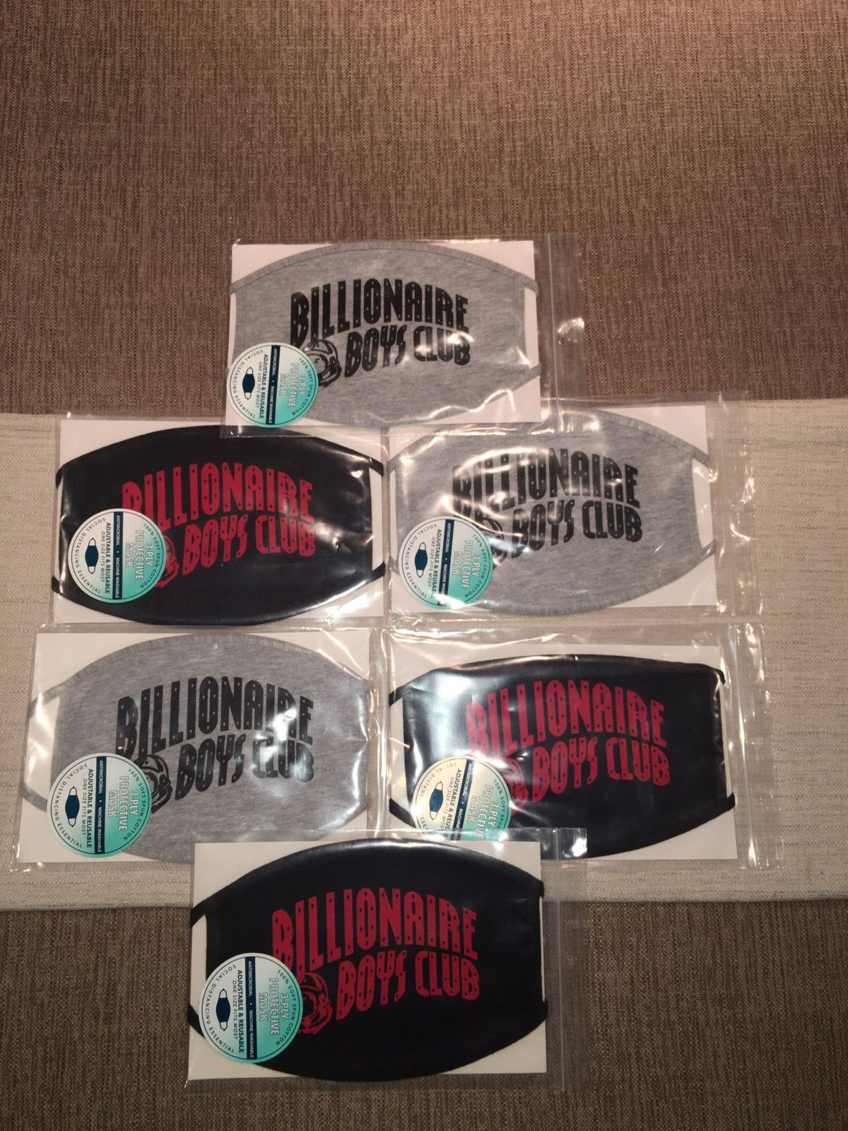 Billionaire Boys Club Billionaire Boys Club ‘Gray and Black’ Face Mask Size ONE SIZE - 6 Thumbnail