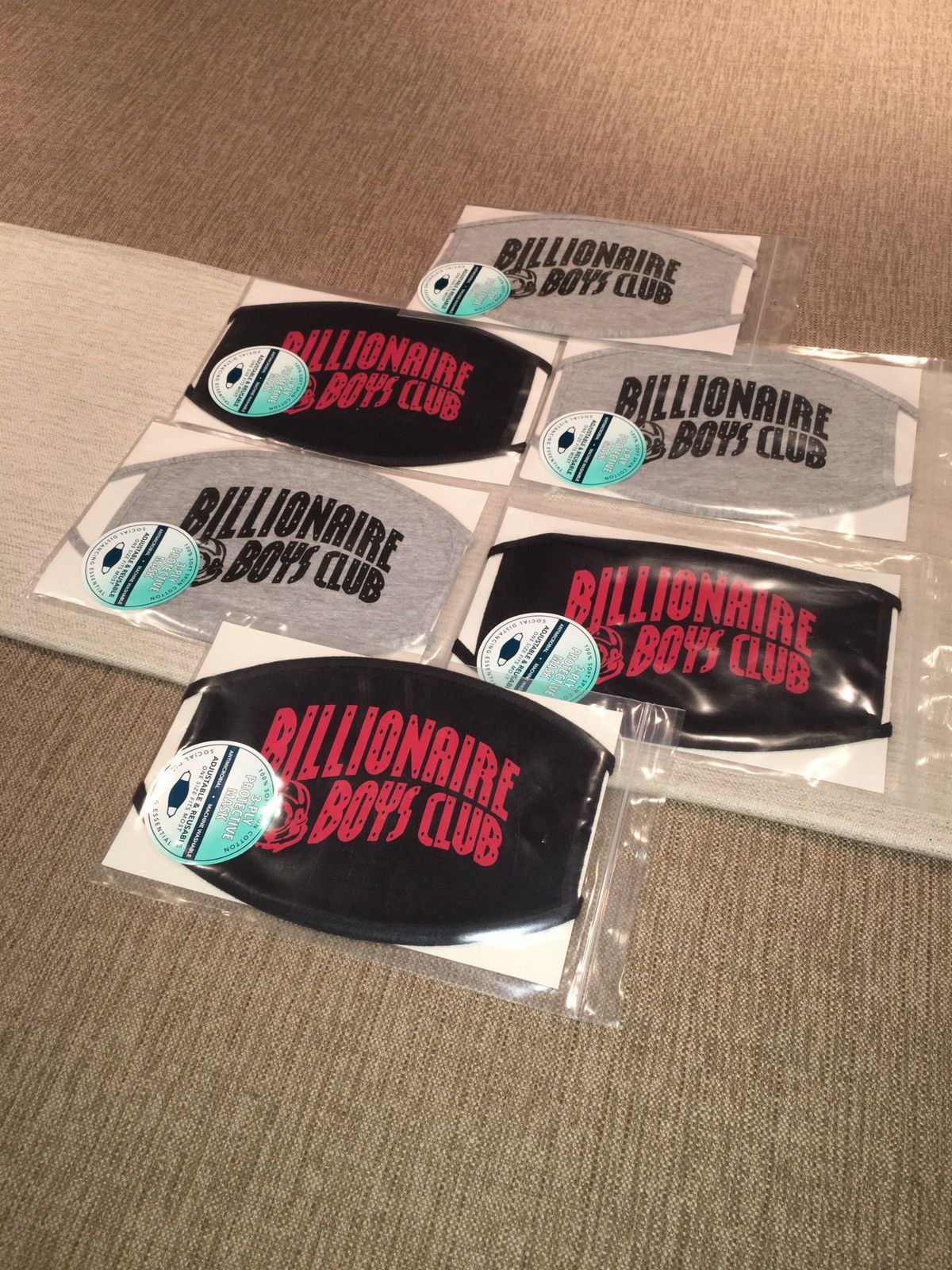 Billionaire Boys Club Billionaire Boys Club ‘Gray and Black’ Face Mask Size ONE SIZE - 4 Thumbnail
