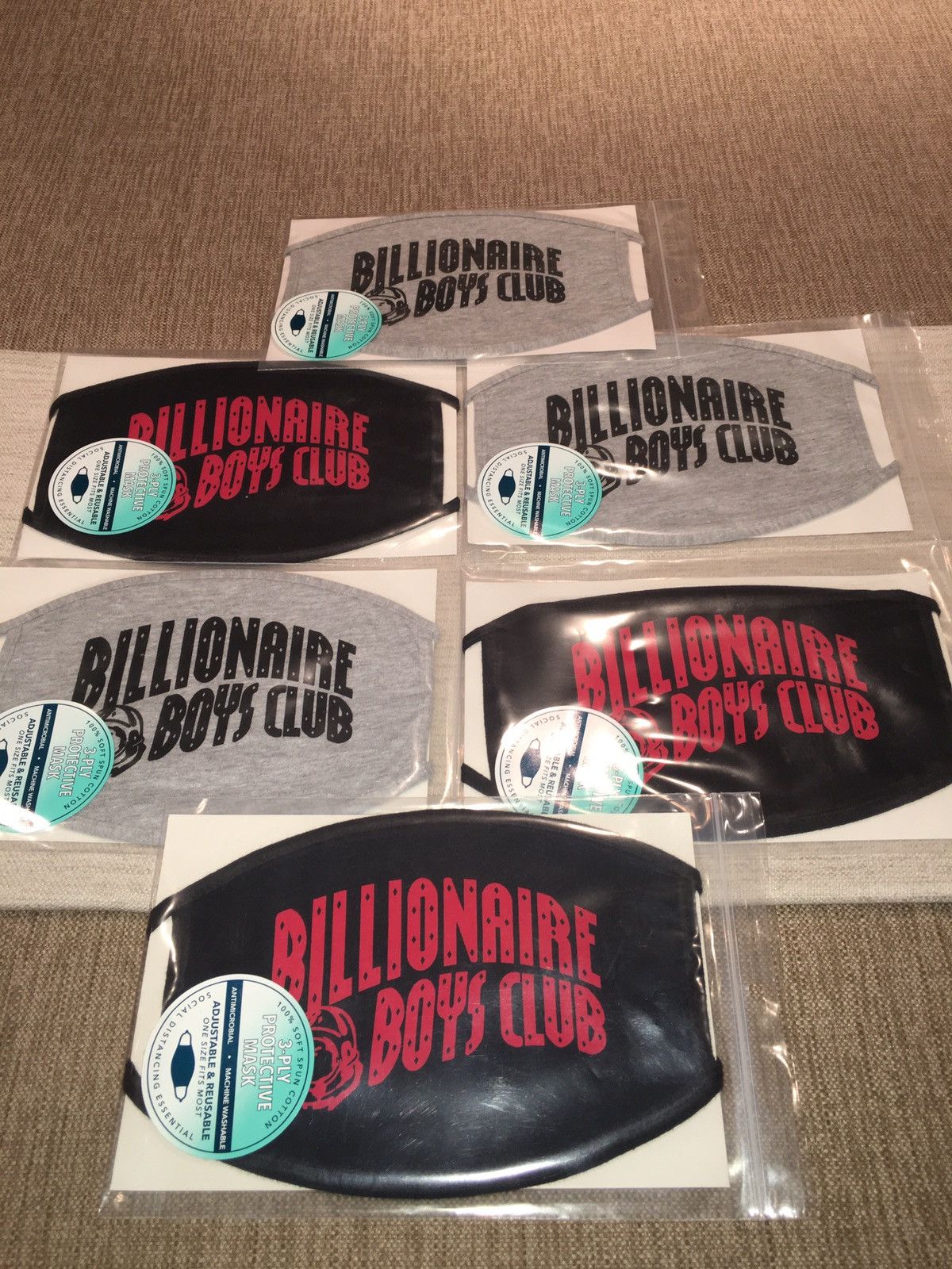 Billionaire Boys Club Billionaire Boys Club ‘Gray and Black’ Face Mask Size ONE SIZE - 1 Thumbnail