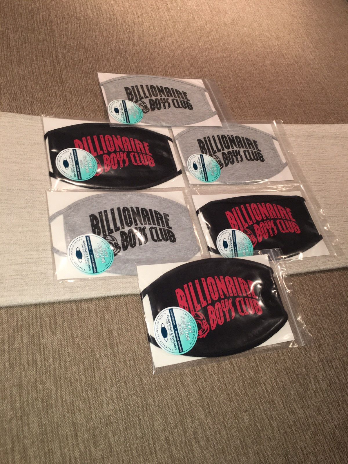 Billionaire Boys Club Billionaire Boys Club ‘Gray and Black’ Face Mask Size ONE SIZE - 3 Thumbnail