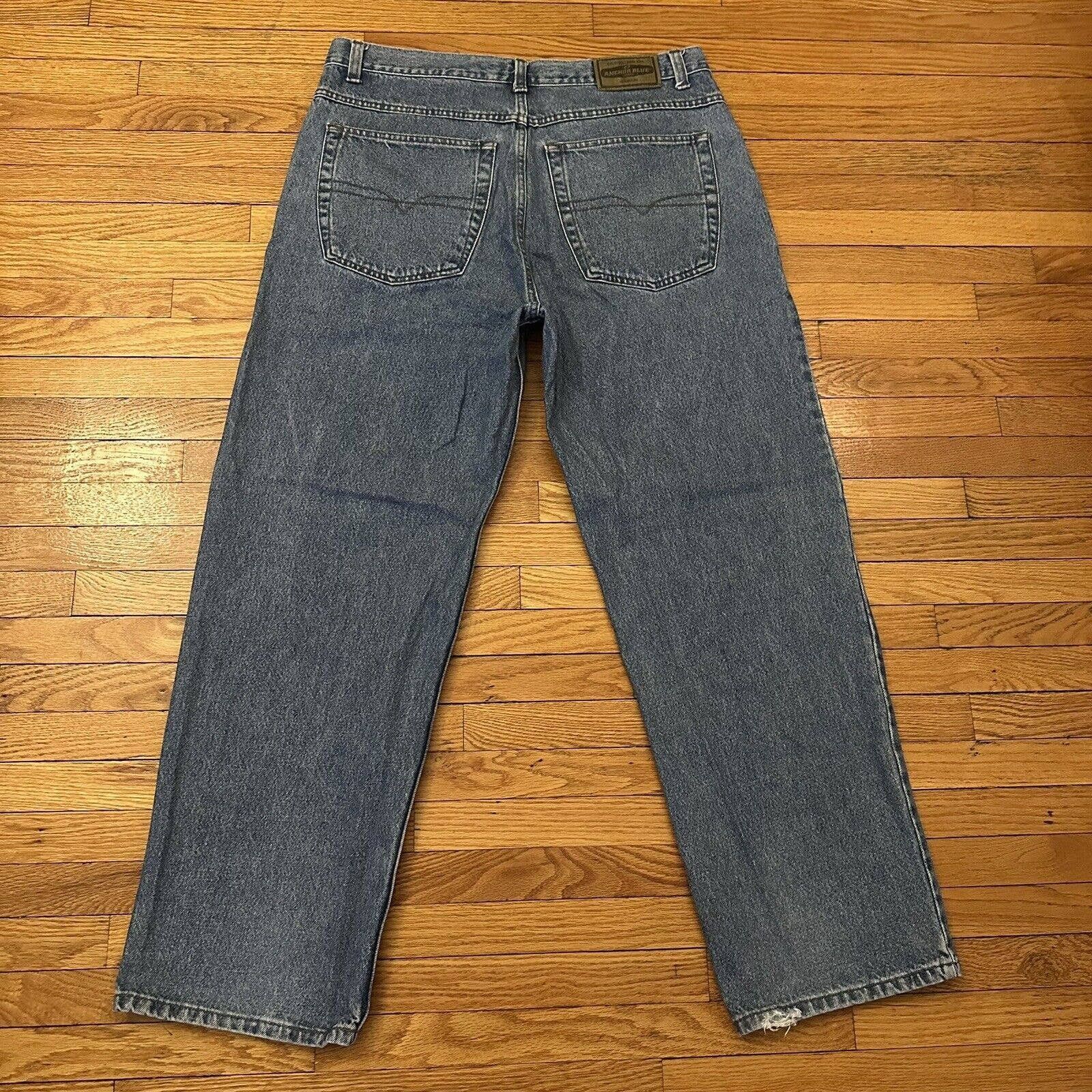 Vintage 90s Anchor Blue Big Baggy Denim Jeans Size 38x32