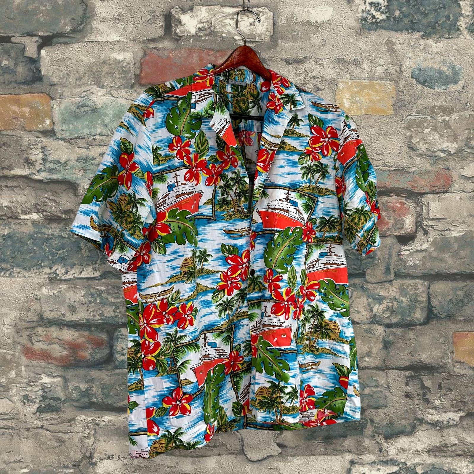 Vintage Vintage Hawaiian Shirt Made in Hawaii Button Up Collared 90s Size US XL / EU 56 / 4 - 3 Thumbnail