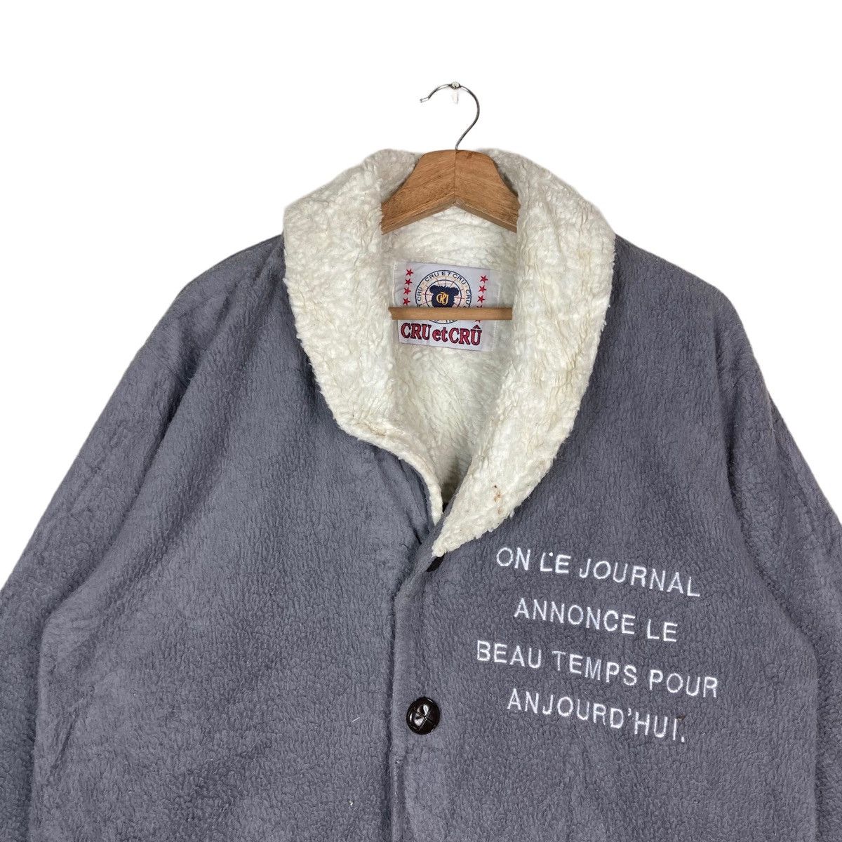 Vintage Vintage CRU et CRU Single Pocket Button Up Fleece Jacket Size US M / EU 48-50 / 2 - 2 Thumbnail