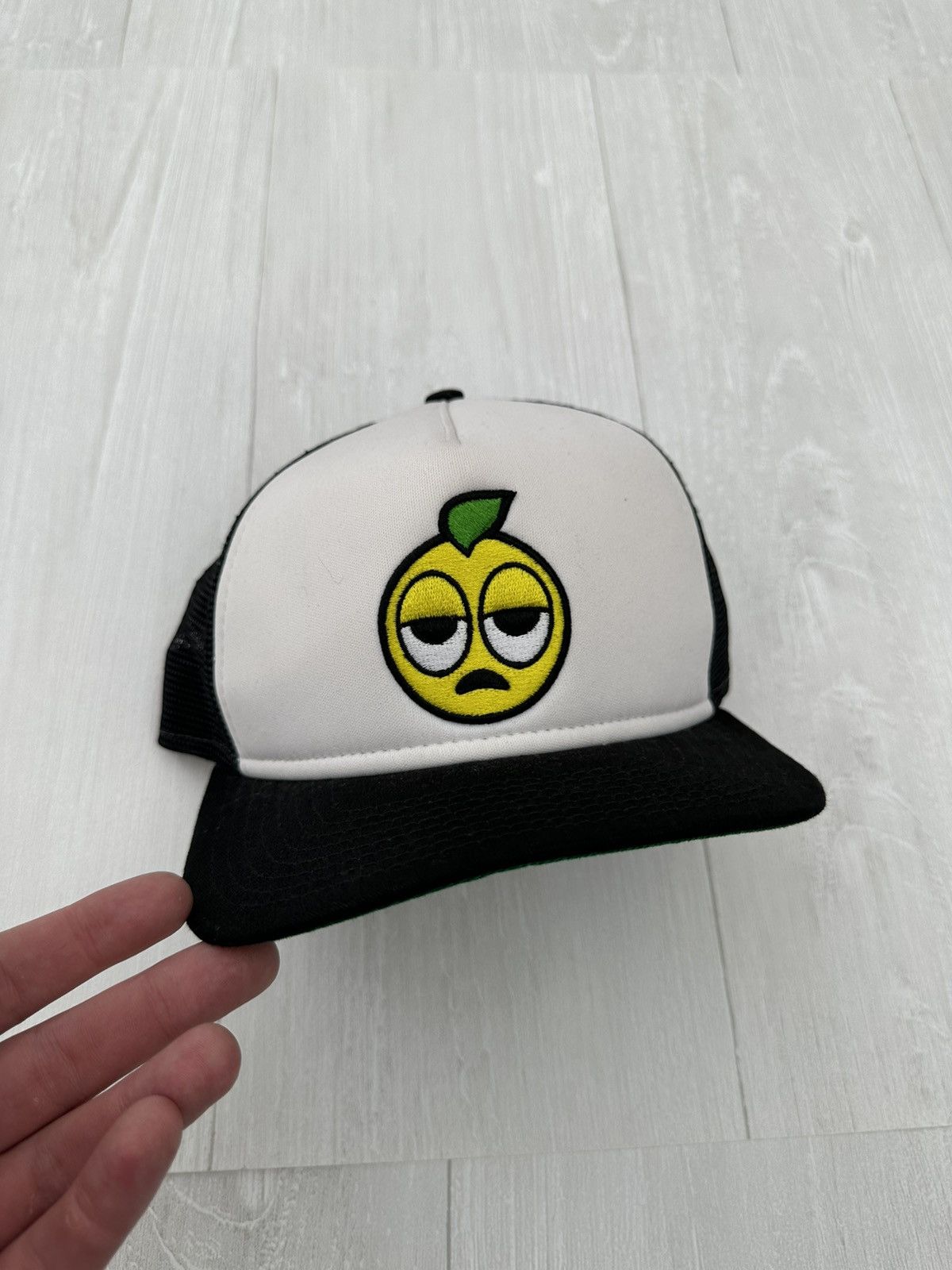 image of Lyrical Lemonade x New Era Lenny Logo Patch Trucker Hat in White, Men's