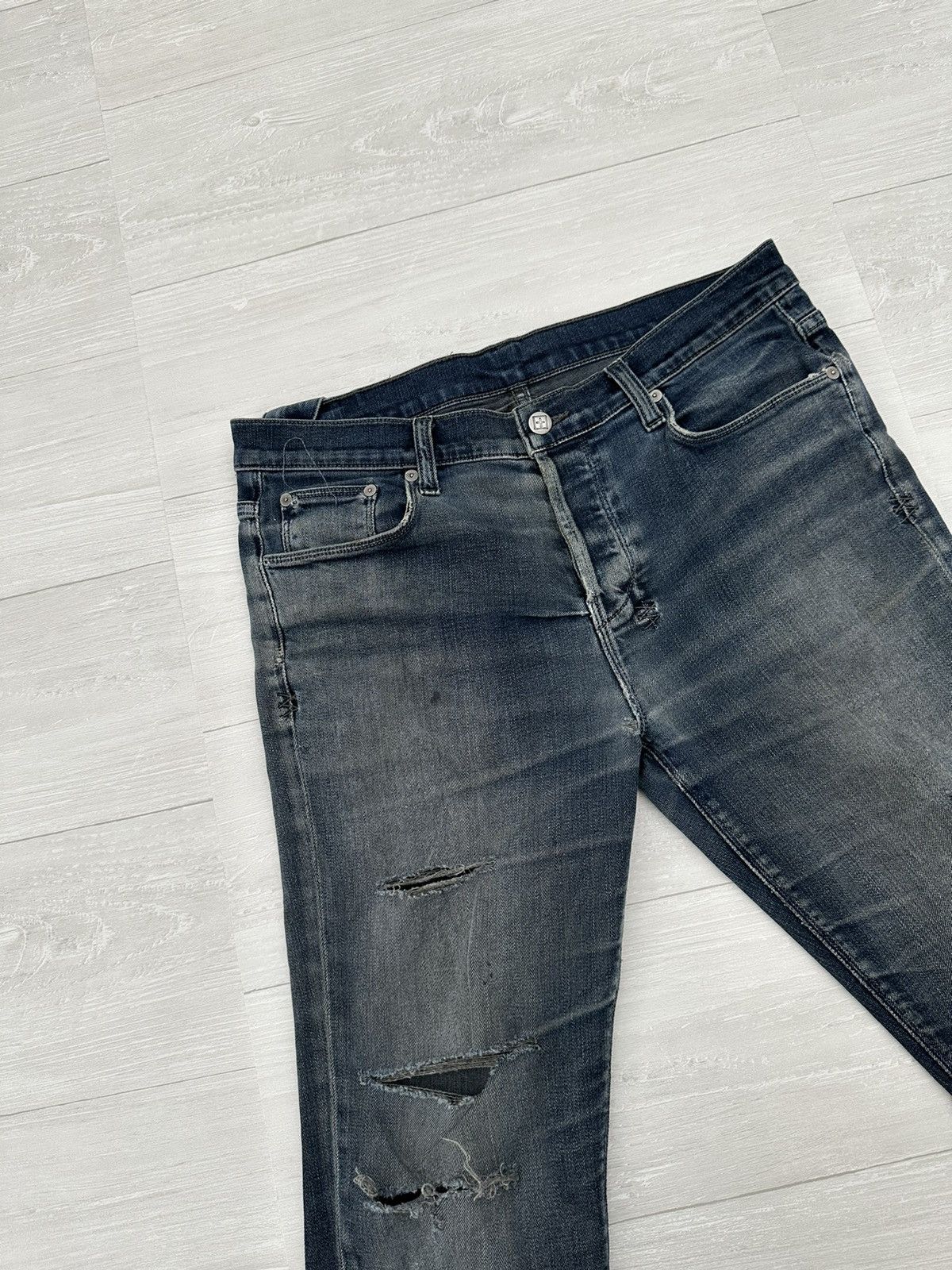 Ksubi × Vintage Vintage Distressed Ksubi Chitch Petrol Denim Jeans Sz. 31 Size US 31 - 4 Thumbnail