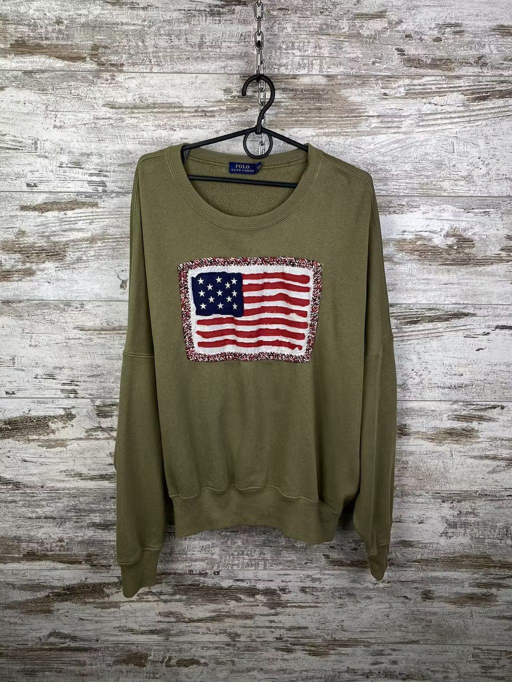 Polo Ralph Lauren × Vintage Women’s Vintage Polo Ralph Lauren USA Sweatshirt y2k Size L / US 10 / IT 46 - 1 Thumbnail