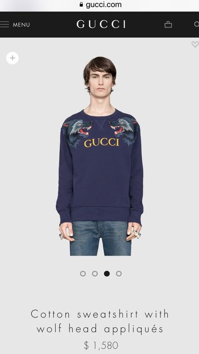 Gucci wolf outlet head sweater