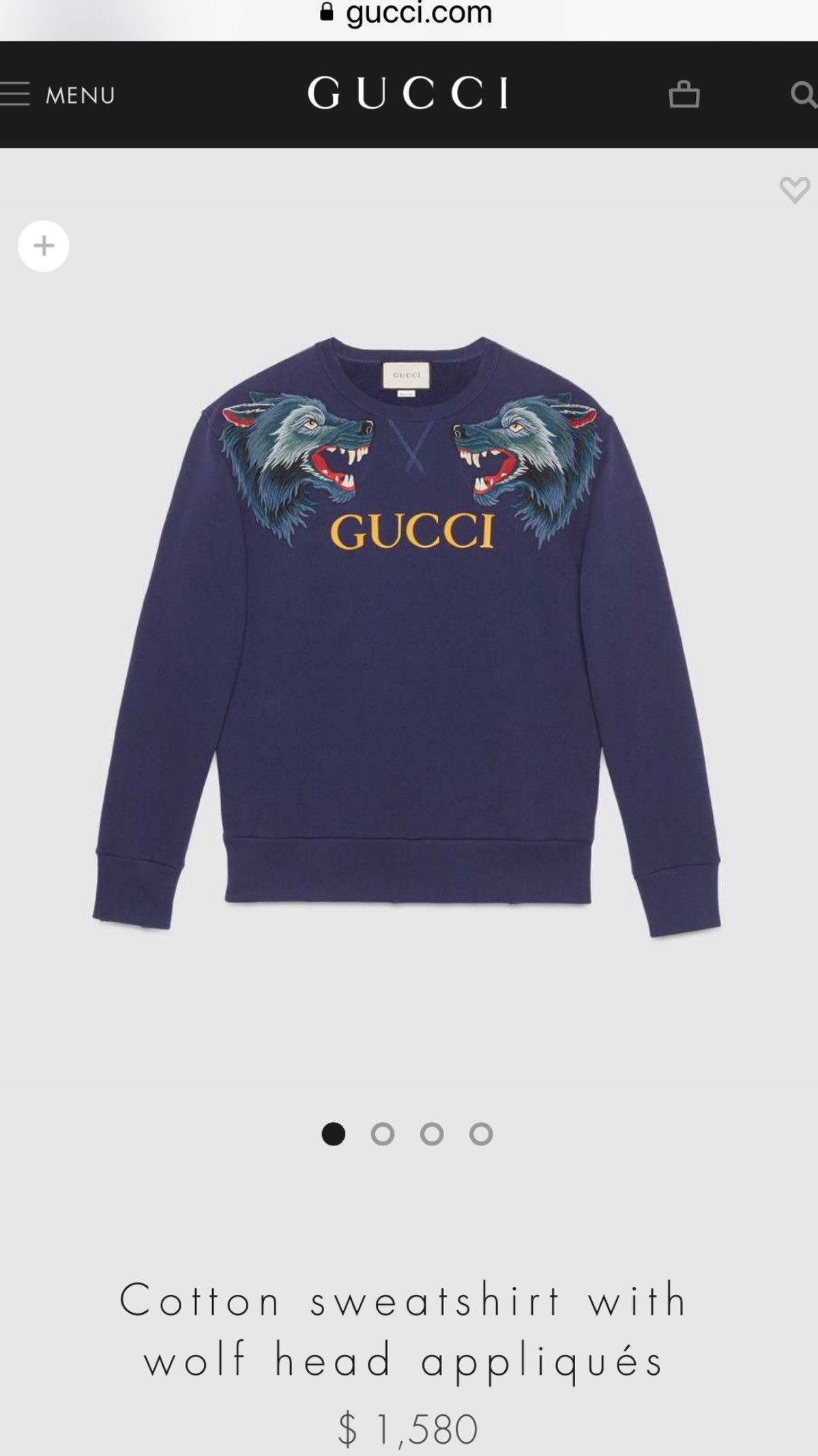 Gucci blue wolf sweater online