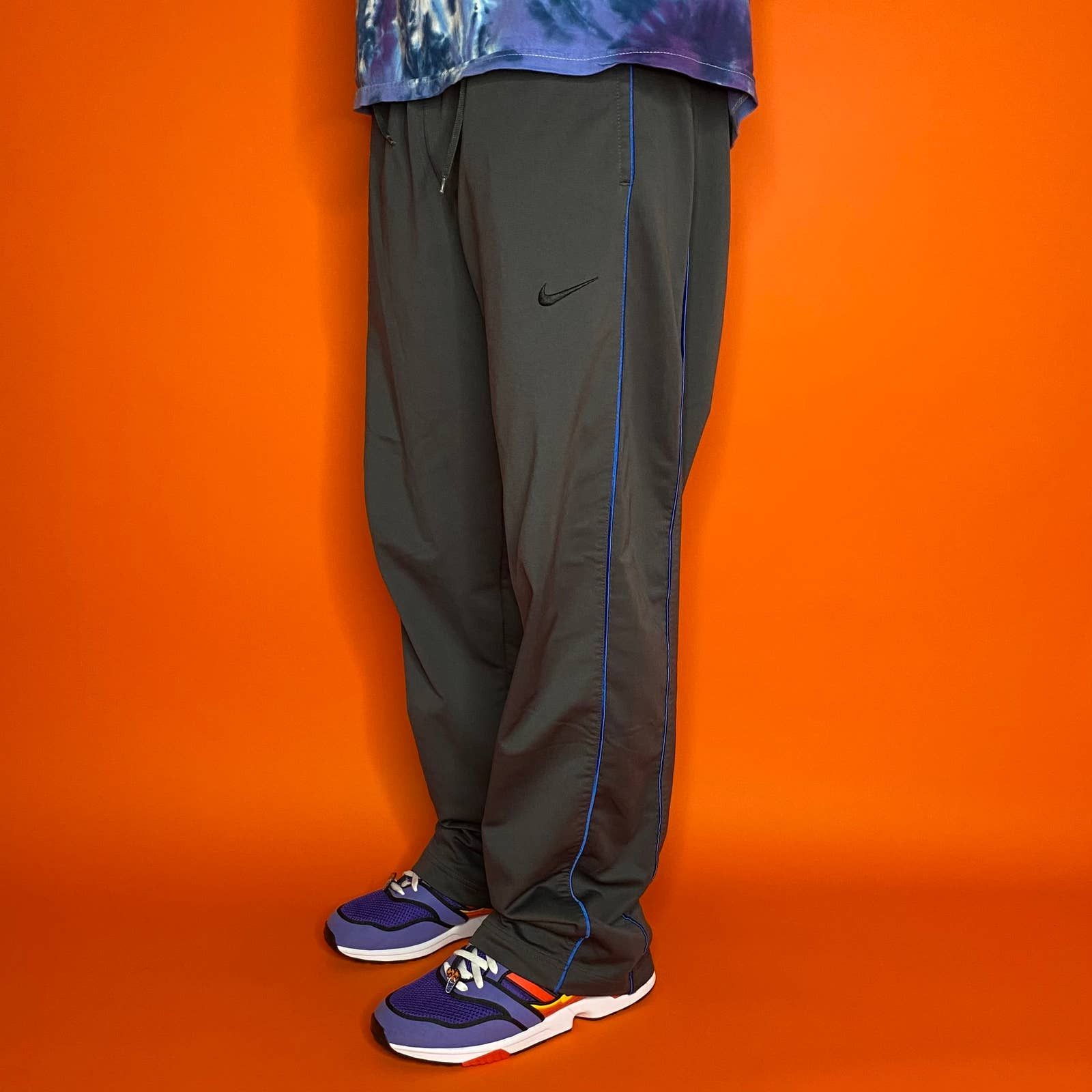 Nike Gray Nike Basketball Sweatpants Black Swoosh Baggy DriFit Grailed