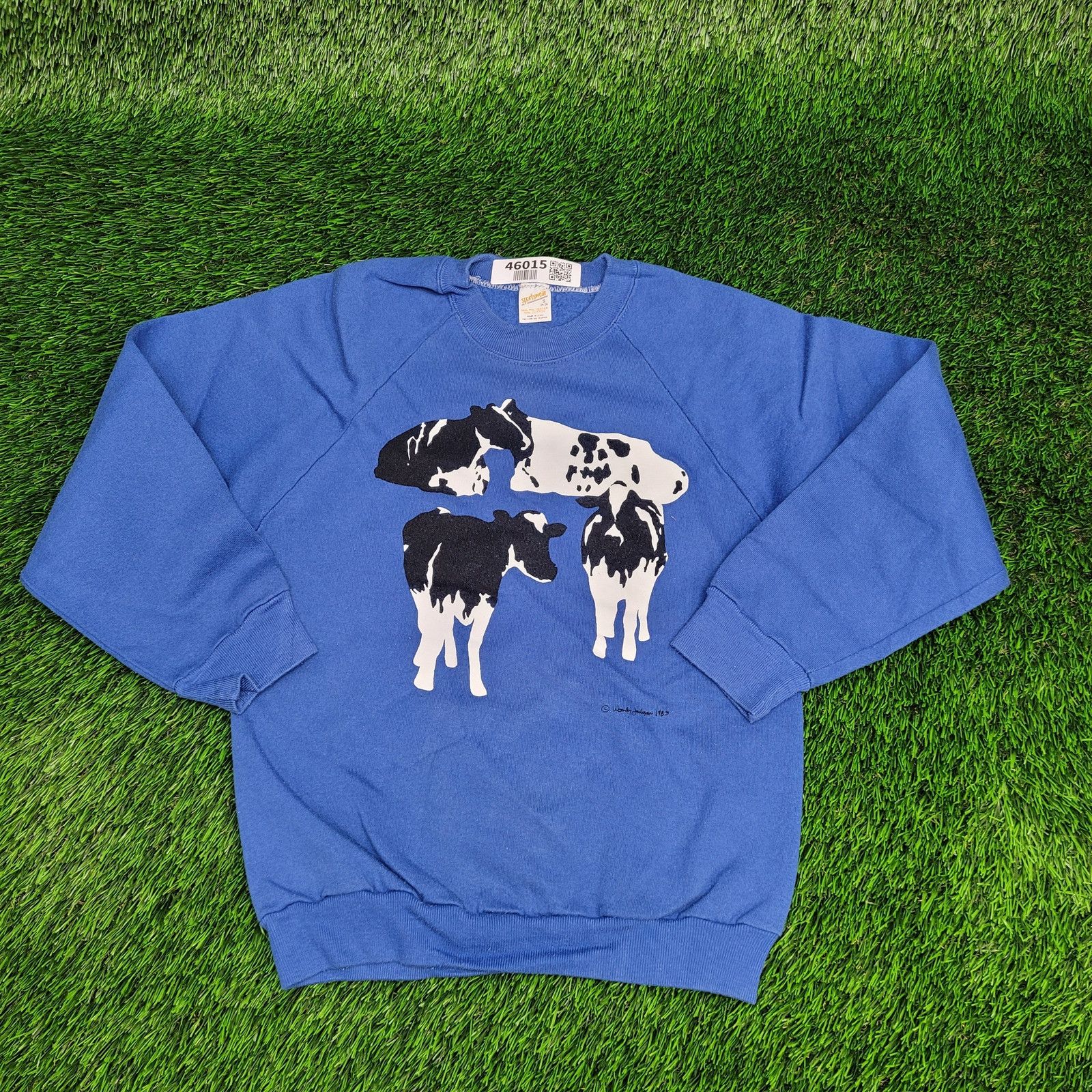 Vintage Vintage 1983 Ben-and-Jerrys Cow Raglan Sweatshirt XS Blue Woody ...