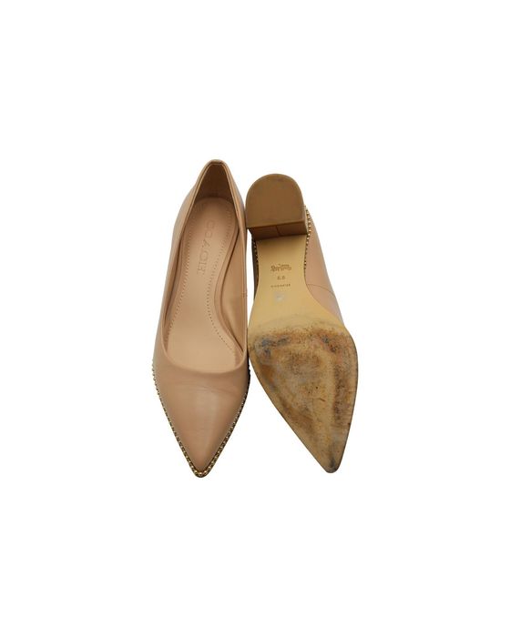 Coach Coach Block Heel Willa Pumps in Beige Leather Grailed