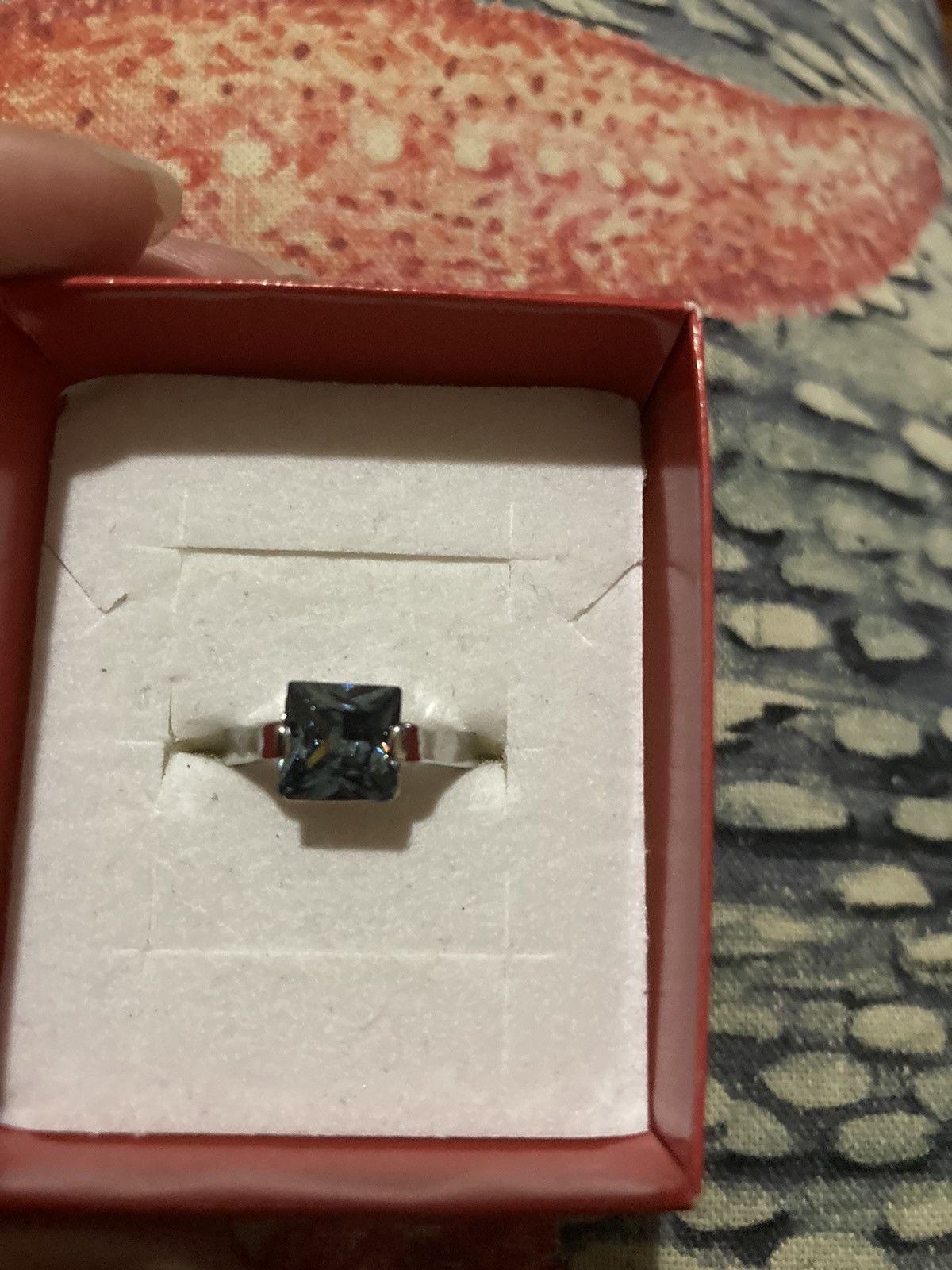 Jewelry Silver plated and blue and silver jewelled ring Size ONE SIZE - 2 Thumbnail