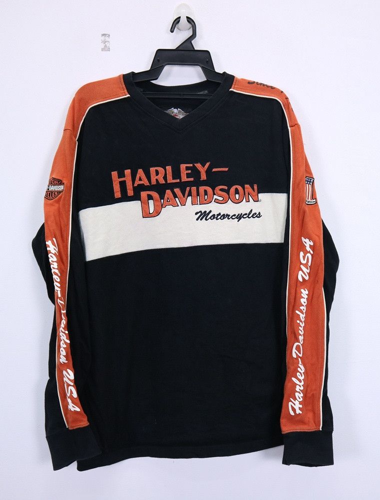 Harley Davidson Vintage Harley Davidson Motor Cycle Sweatshirts Spell Out Size US L / EU 52-54 / 3 - 1 Thumbnail