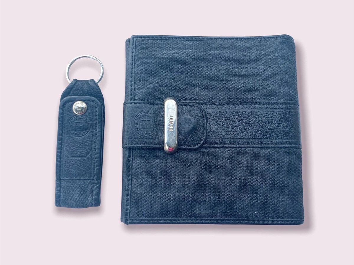 Fendi Fendi Pequin FF Bifold Wallet & Keychain Vintage Size ONE SIZE - 2 Thumbnail