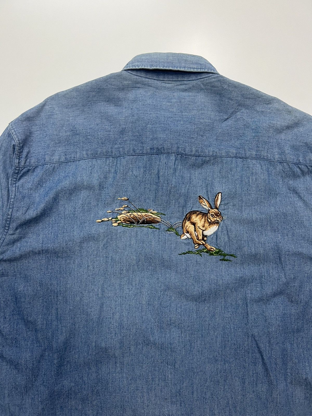 Japanese Brand × Vintage 🔥MISE ALL GREEN SHIRT ENBROIDERY Size US L / EU 52-54 / 3 - 8 Thumbnail